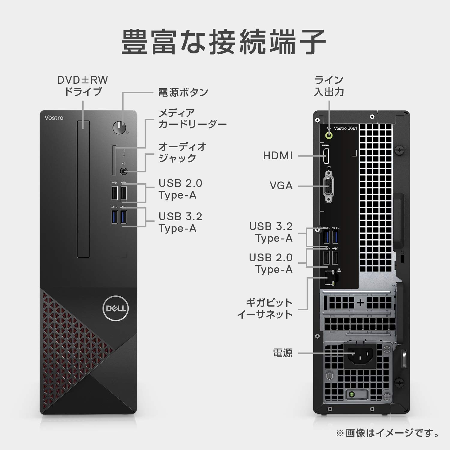 Amazon.co.jp: Dell デスクトップパソコン Vostro 3681 ブラック Win10 
