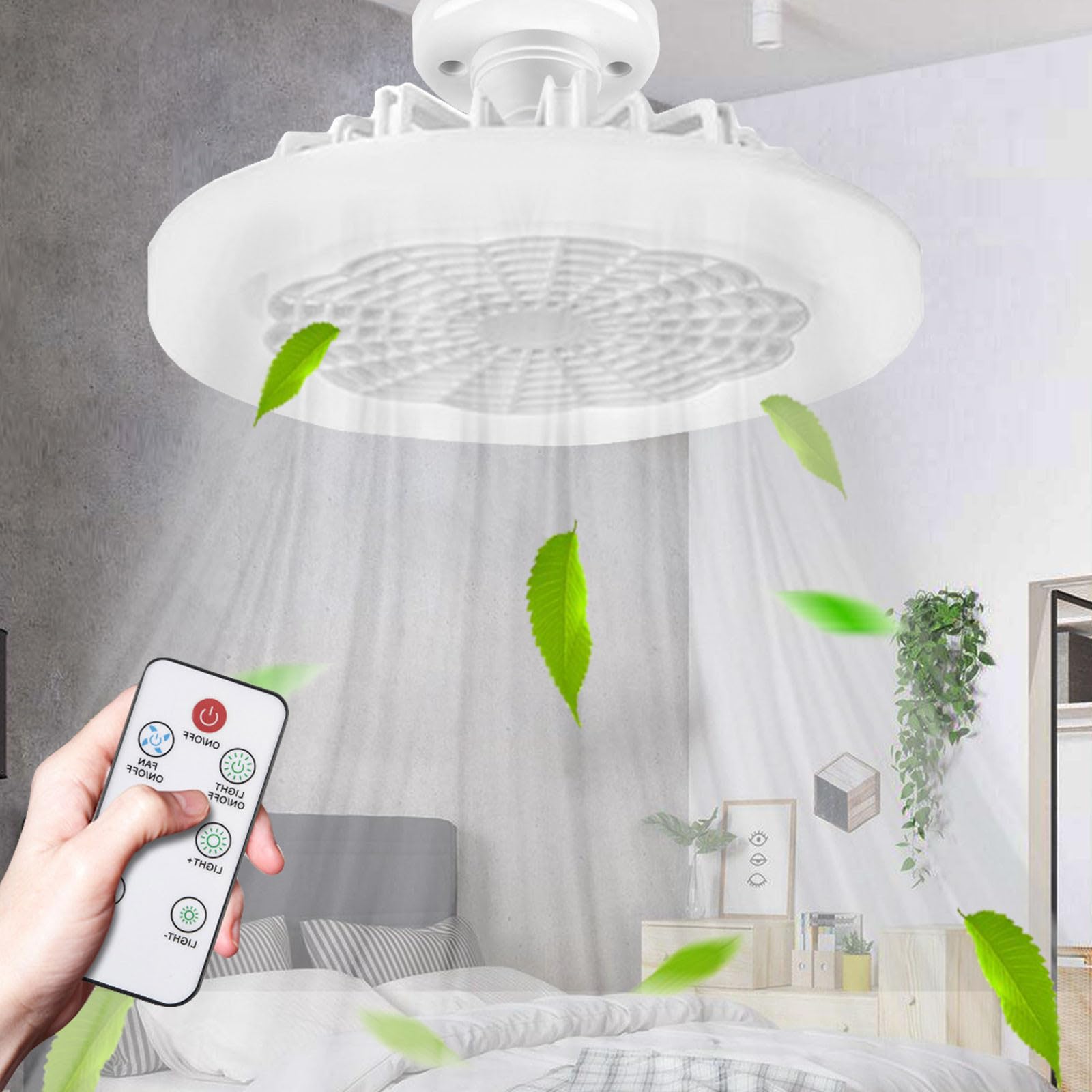 MIANHT Fan with Light Ceiling, Ceiling Fan with Lights Remote Control, Three-Level Dimming Ceiling Fans with Lights, White Light LED Ceiling Fan