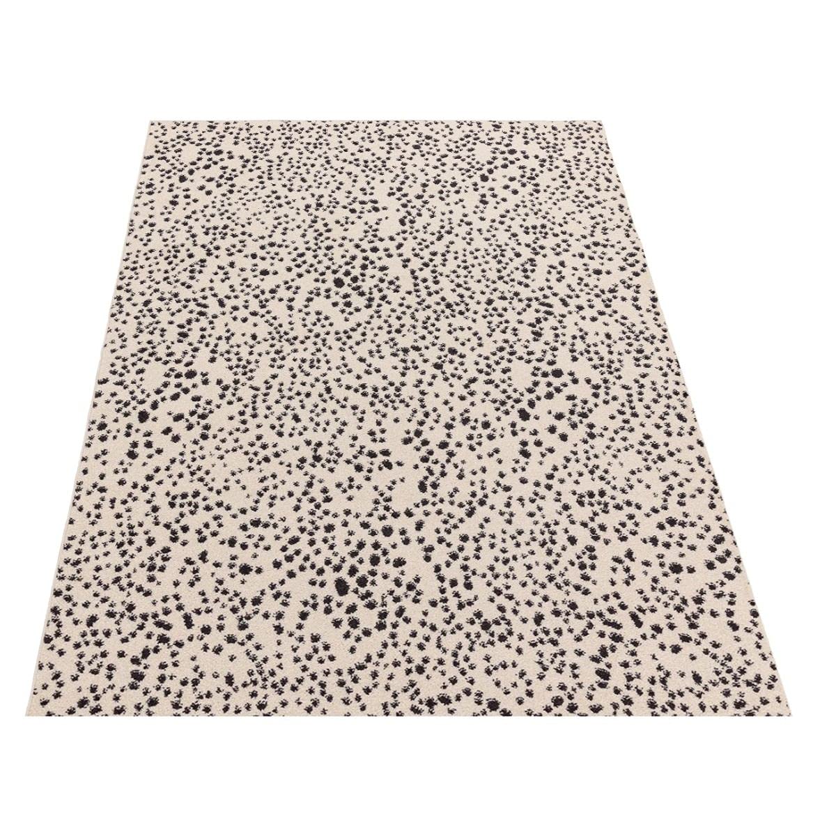 Lord of Rugs Spotty Rug Modern Abstract Dotted Pattern Bedroom Living Room Rug Black Cream Medium 120x170 cm (4'x5'6")