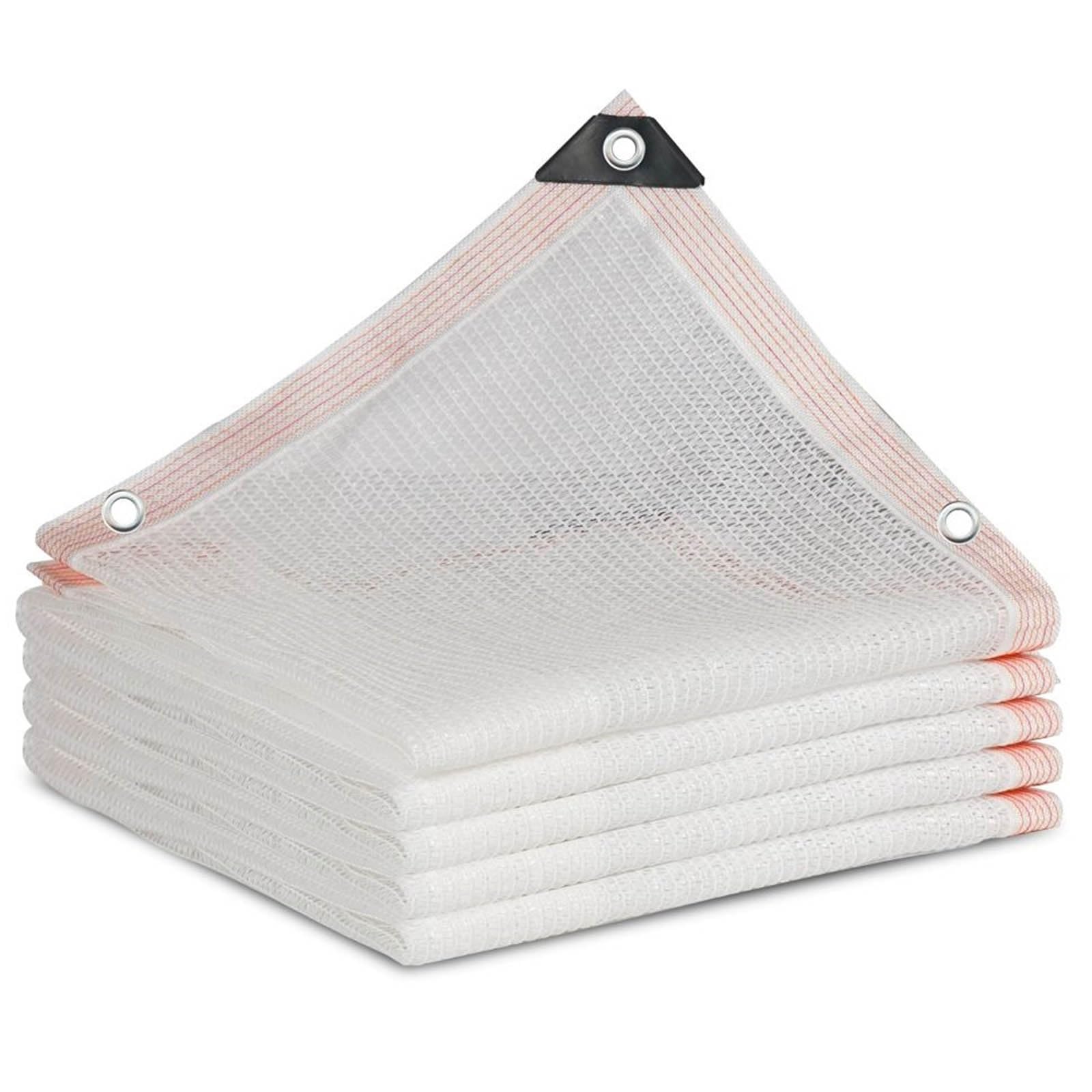 GJZQDKX 60% Shade Cloth White UV Resistant Garden Shade Sail with Grommets Perfect for Greenhouse Backyard Pergola Carport Kennel (6x6m/19.6x19.6ft)
