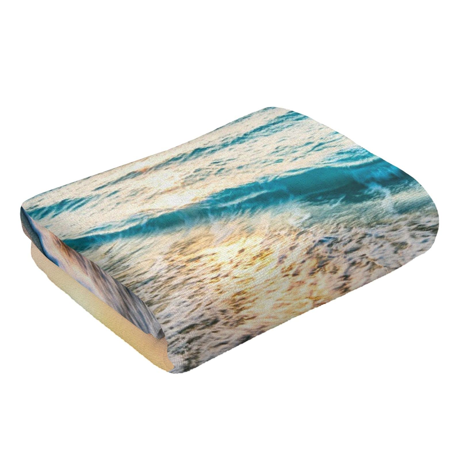 Poytmtiy Sunrise Beach Hand Towels - Set Of 2 Decorative 14x28 Inch Bathroom/Kitchen Towels, Ocean Design