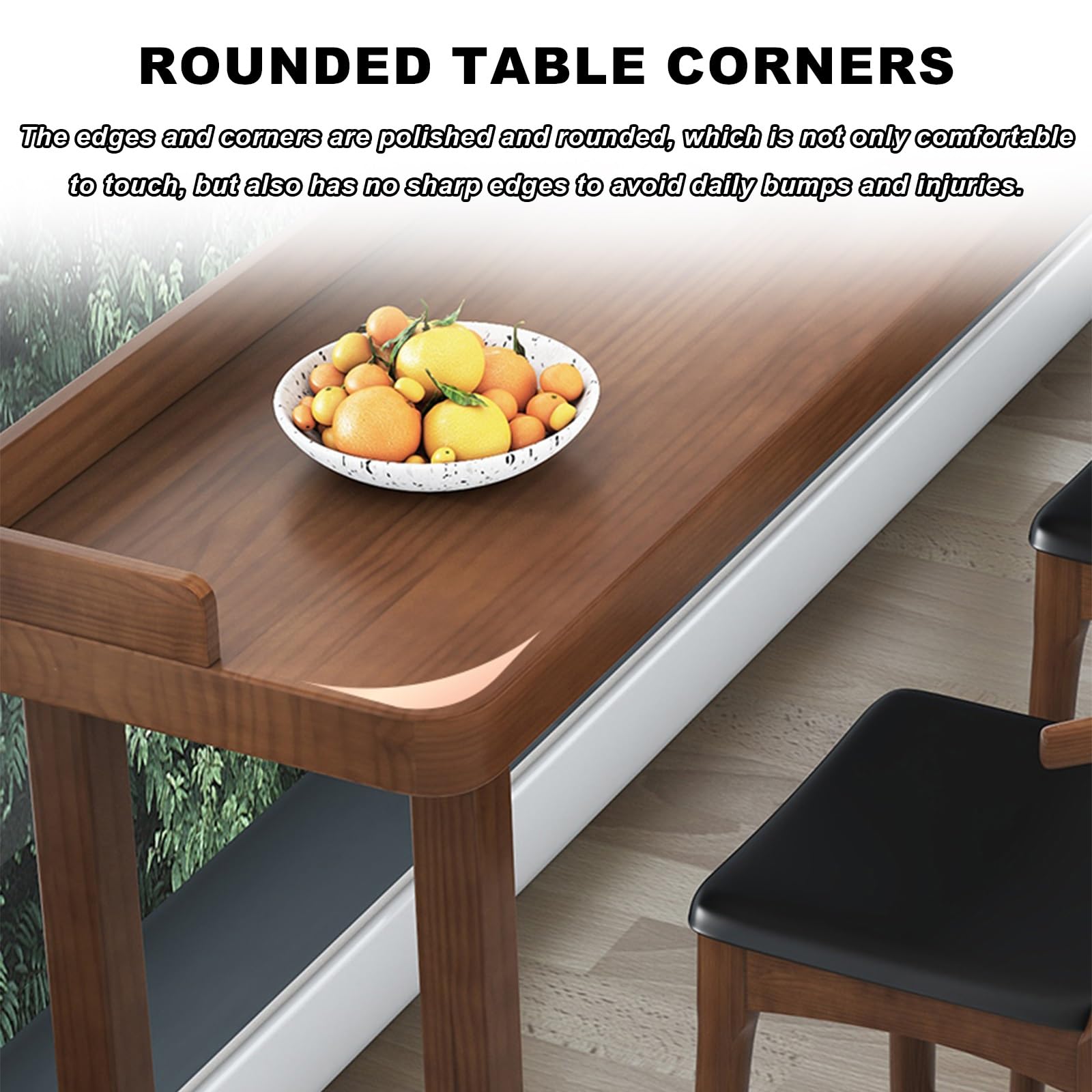 Table de bar murale en bois massif avec garde-corps - Table haute moderne pour cuisine et balcon