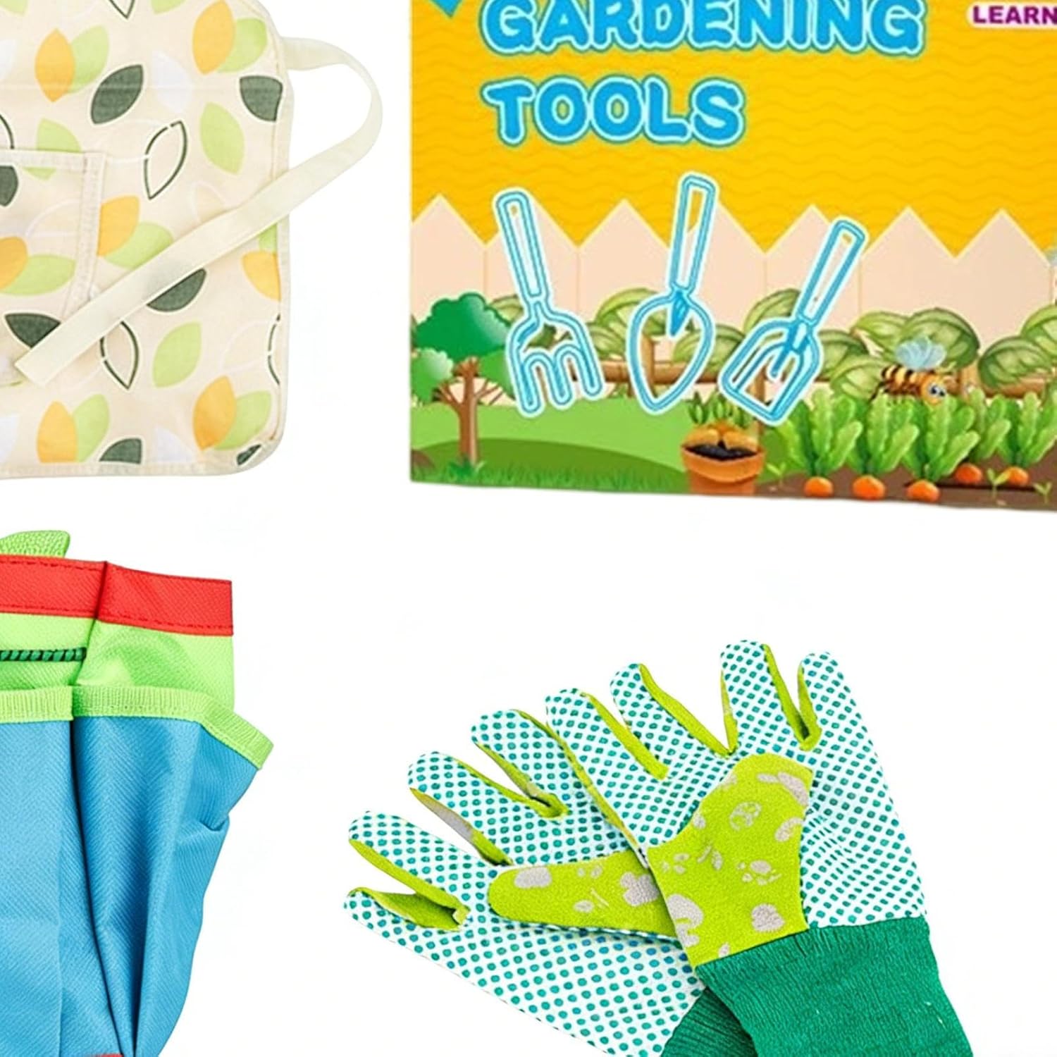 Kid Gardening Tools, 7.9x10.2x4.7 Inch 11 Piece Toy Set, PP Watering Can Rake for Gardens, Vegetable Fields, Parks, Beaches, School, Play, Home