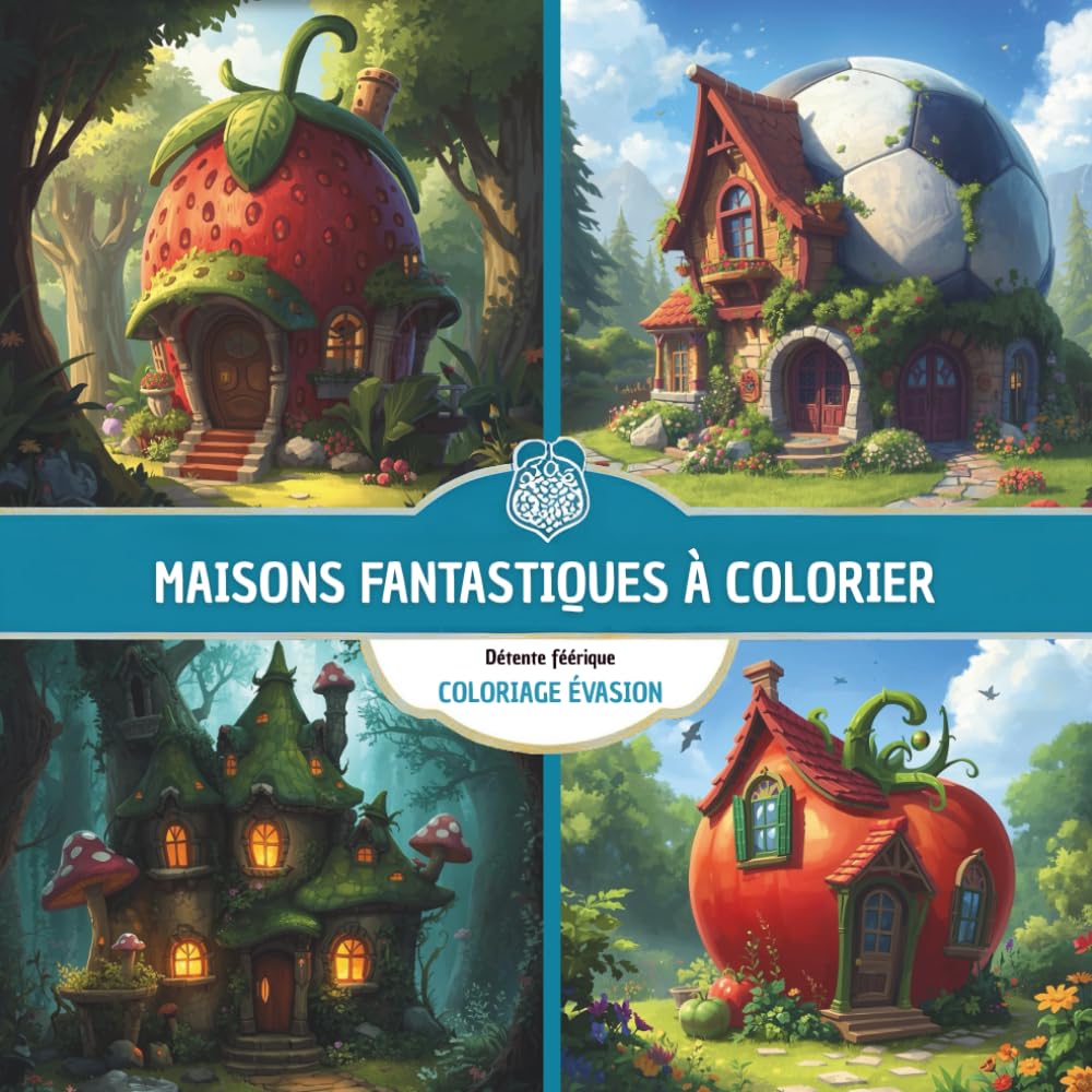 Maisons fantastiques à colorier: Livre de Coloriage Pour Adultes, Dessins Inspirants pour une Détente Féérique, Anti-Stress, Art-thérapie, Zen