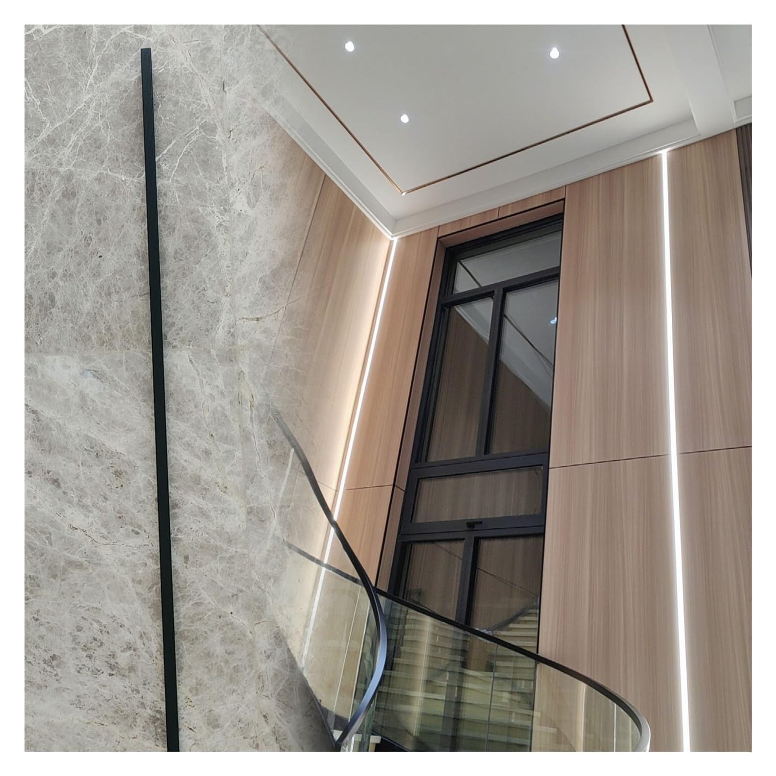 WWZHYX 15mm Led Channel Black, Plaster in Led Profile 2m 8m 10m 15m 20m, Elegant Indirect Light Suitable for Home Decoration and Large Construction Projects(8m/26.2')