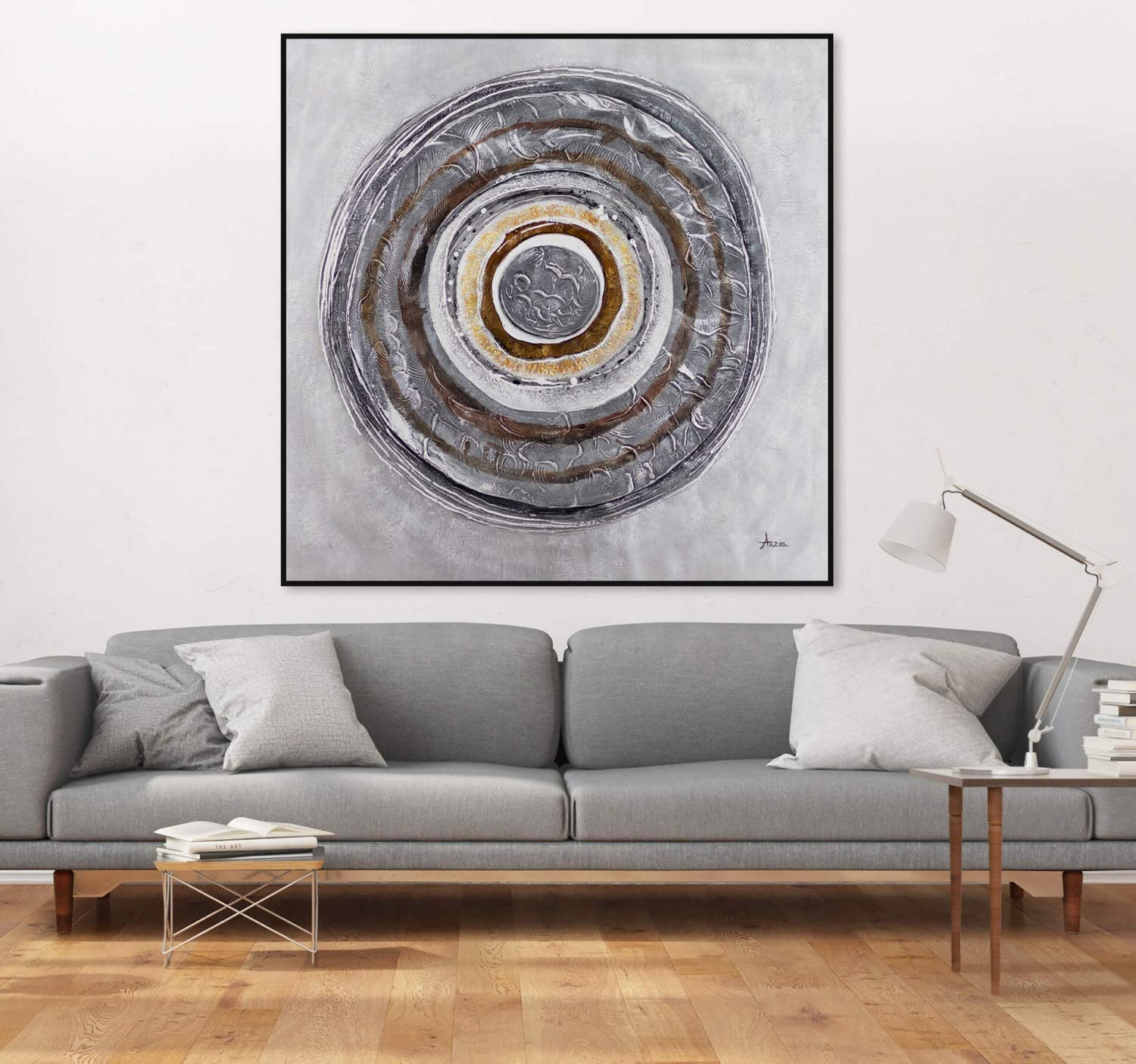 KunstLoft XXL Gemälde „Ewiger Kreislauf“ – 150x150 Cm, Handgemaltes Ölbild, Schwarz-weiß