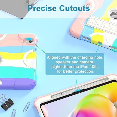 Miniatura 7 de Grifobes Funda protectora resistente para iPad de 11 pulgadas (A16) 202510 generación de 10.9 pulgadas 2022, iPad 1110 con soporte para lápices,