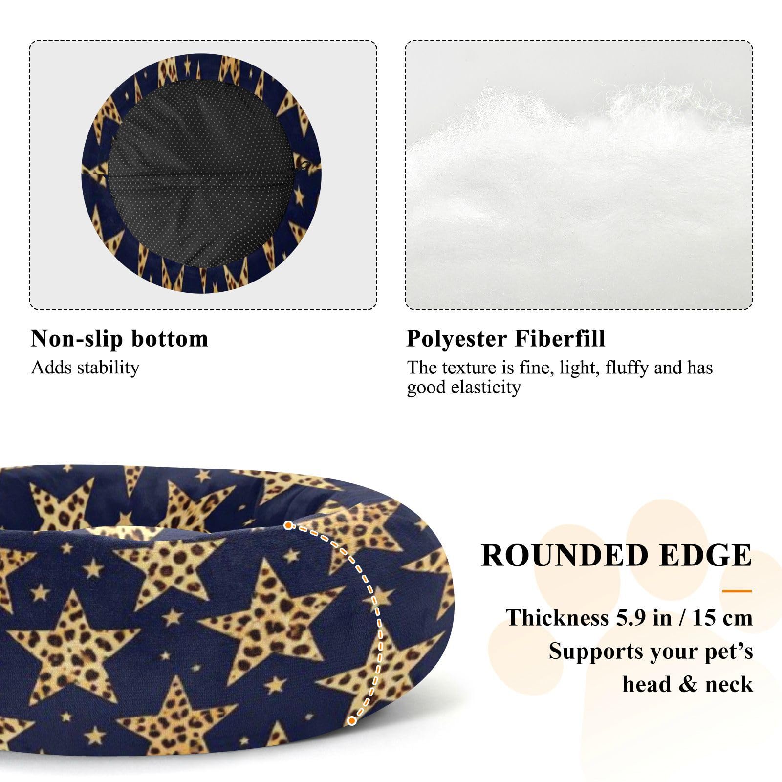 GuoChe Cuccia per gatti blu navy leopardo stella
