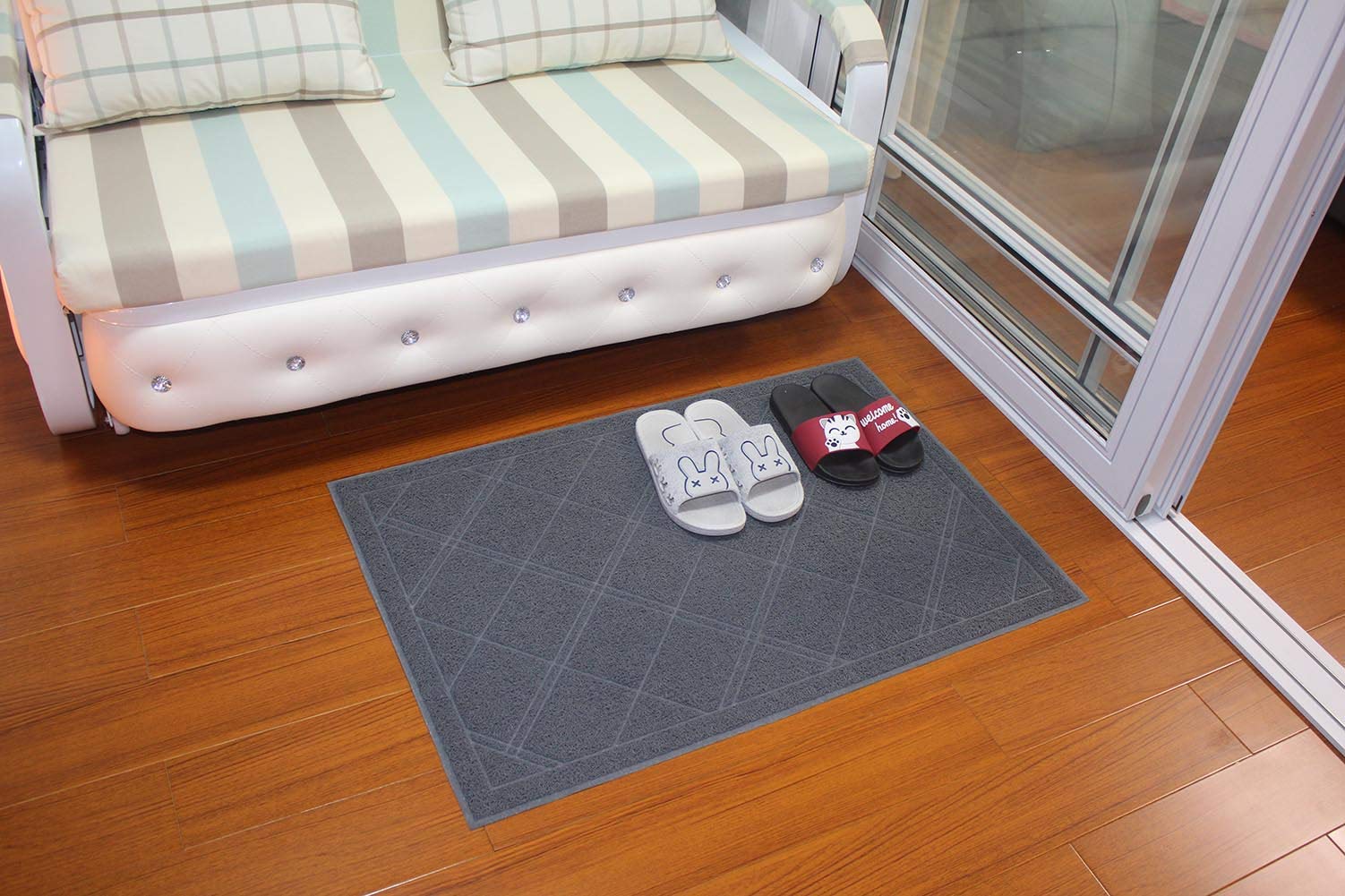 Darkyazi - Felpudo de Goma Alfombra Antideslizante para Interior y Exterior, 61 x 91 cm, diseño de Cuadros, Resistente, para Puerta Delantera, Patio, Bienvenida