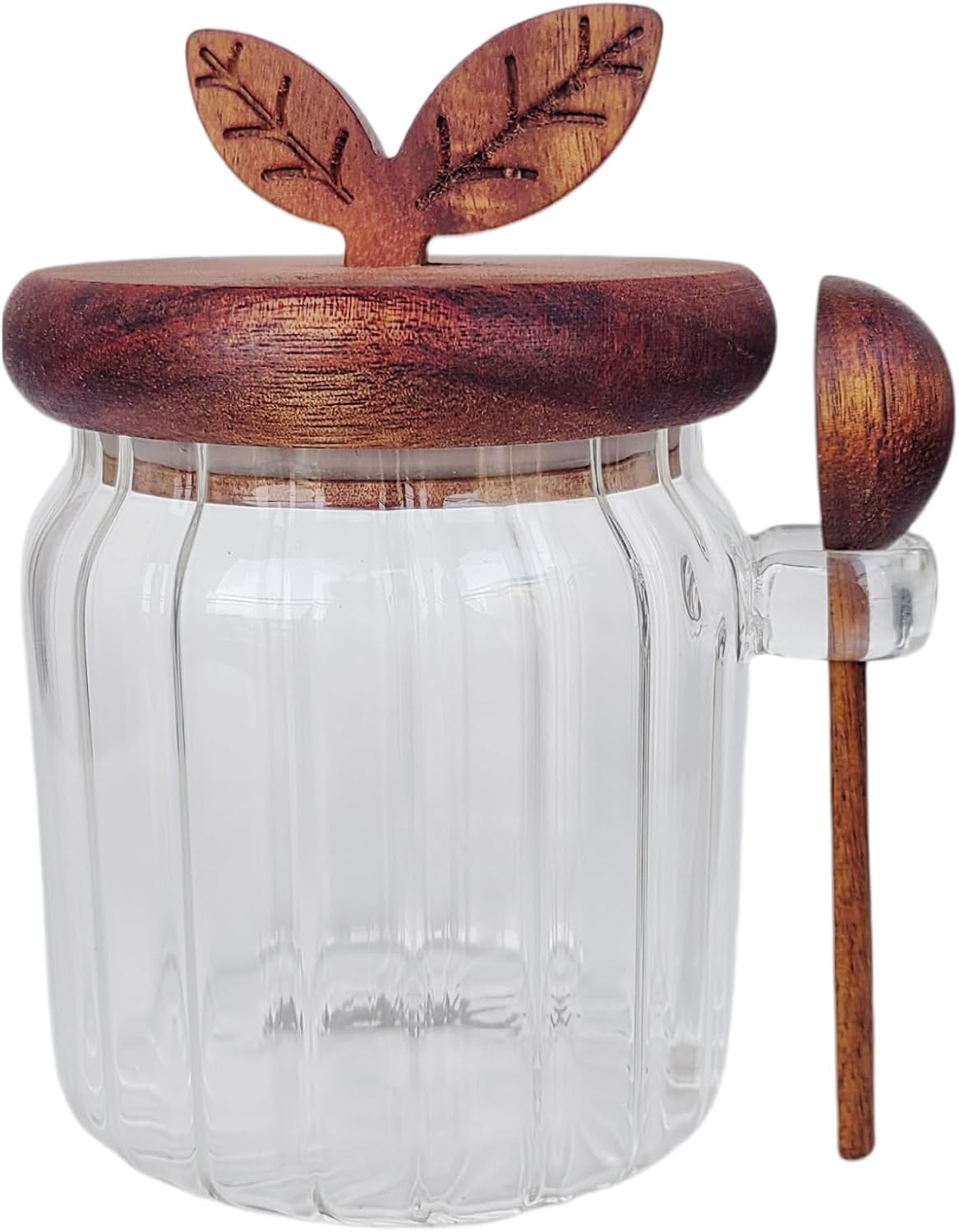 Sugar Bowl with Lid,20 oz Sugar Container for Coffee Bar, Glass Coffee Canister, Airtight Food Storage Jar, Brown Sugar Container, Cereal Tea Salts Spice Jar