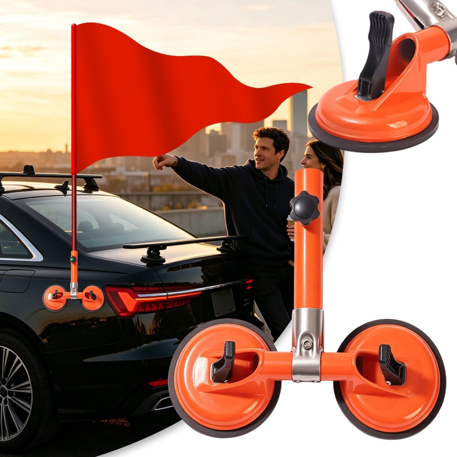 Porte-drapeau À Ventouse Universel réglable et robuste