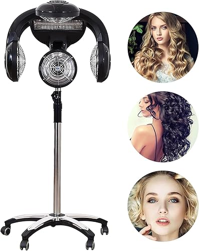 Miniatura 9 de Equipo profesional del tratamiento del cabello Secador de pie de temperatura ajustable portátil con base rodante para uso doméstico y de salón