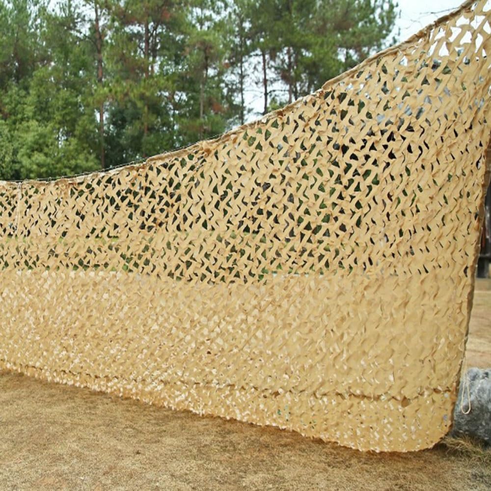 Tarnnetz Sand, Camouflage Netz Beige Sonnenschutz Netz für Outdoor Garten Party Dekorationen, Sonnensegel Tarnung Netz(6X8M)