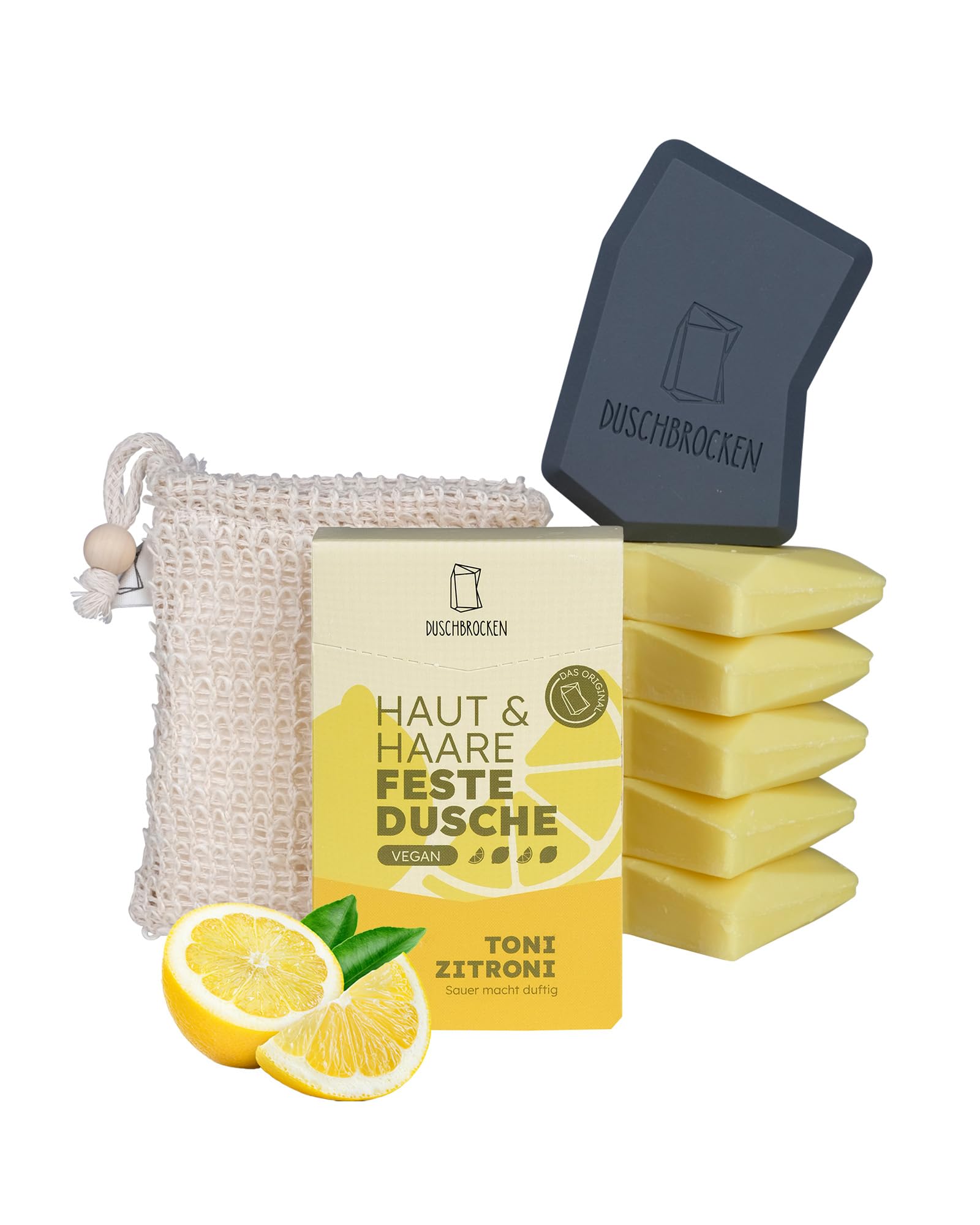 Duschbrocken 5er-Set Duschseife mit Verpackung [2in1] Festes Shampoo, 500g