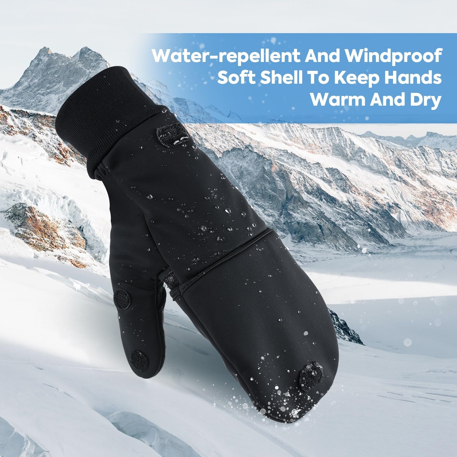 Guantes de Nieve Gruesos e Impermeables térmicos for Pesca Snowboard for Hombres y Mujeres Equipo Invierno for Clima frío para Pesca