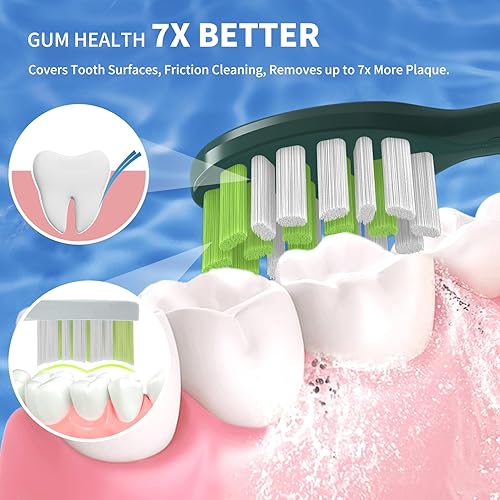 Miniatura 3 de Cabezales de repuesto para cepillos de dientes compatibles con Philips One Series Sonicare BH102208, paquete de 10 cabezales de repuesto, cerdas