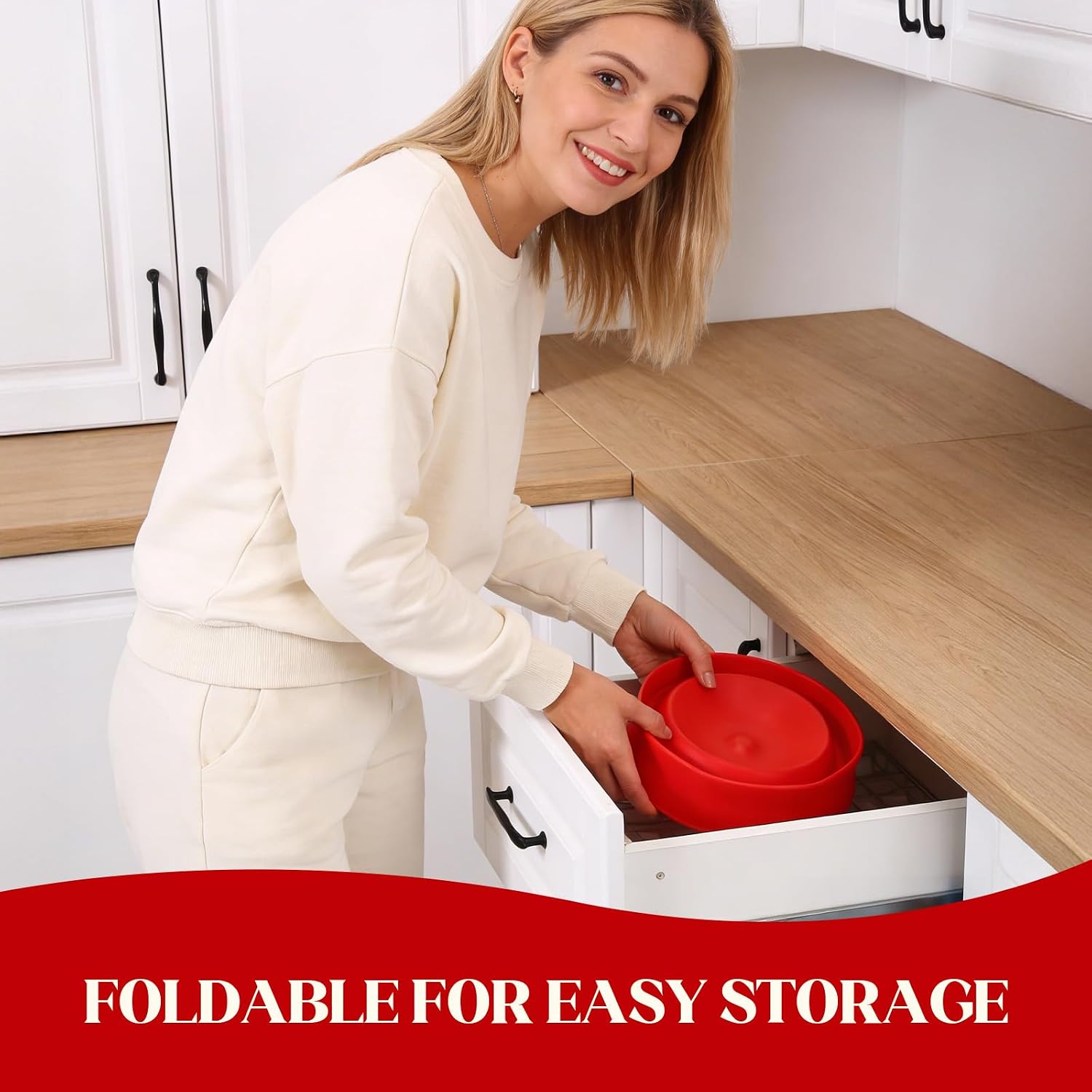 Silicone Bowl Compatible for Kitchen Aid Tilt-Head 5 QT and 4.5QT Stand Mixers - Inserts Liners Foldable for compact storage, Microwace & dishwasher safe.