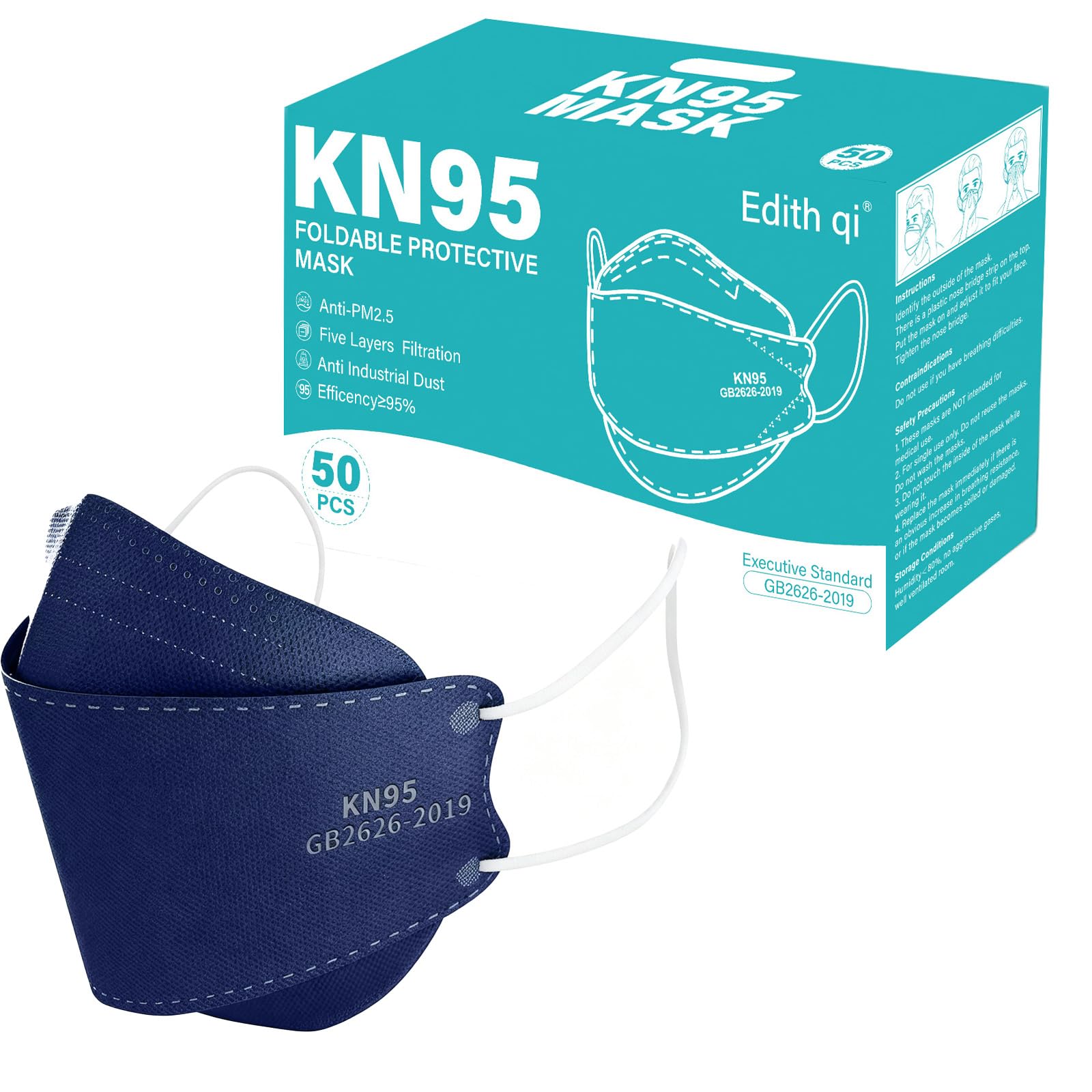 Amazon.com: KN95 Face Masks 50 PCS, Individually Wrapped, 5 Ply