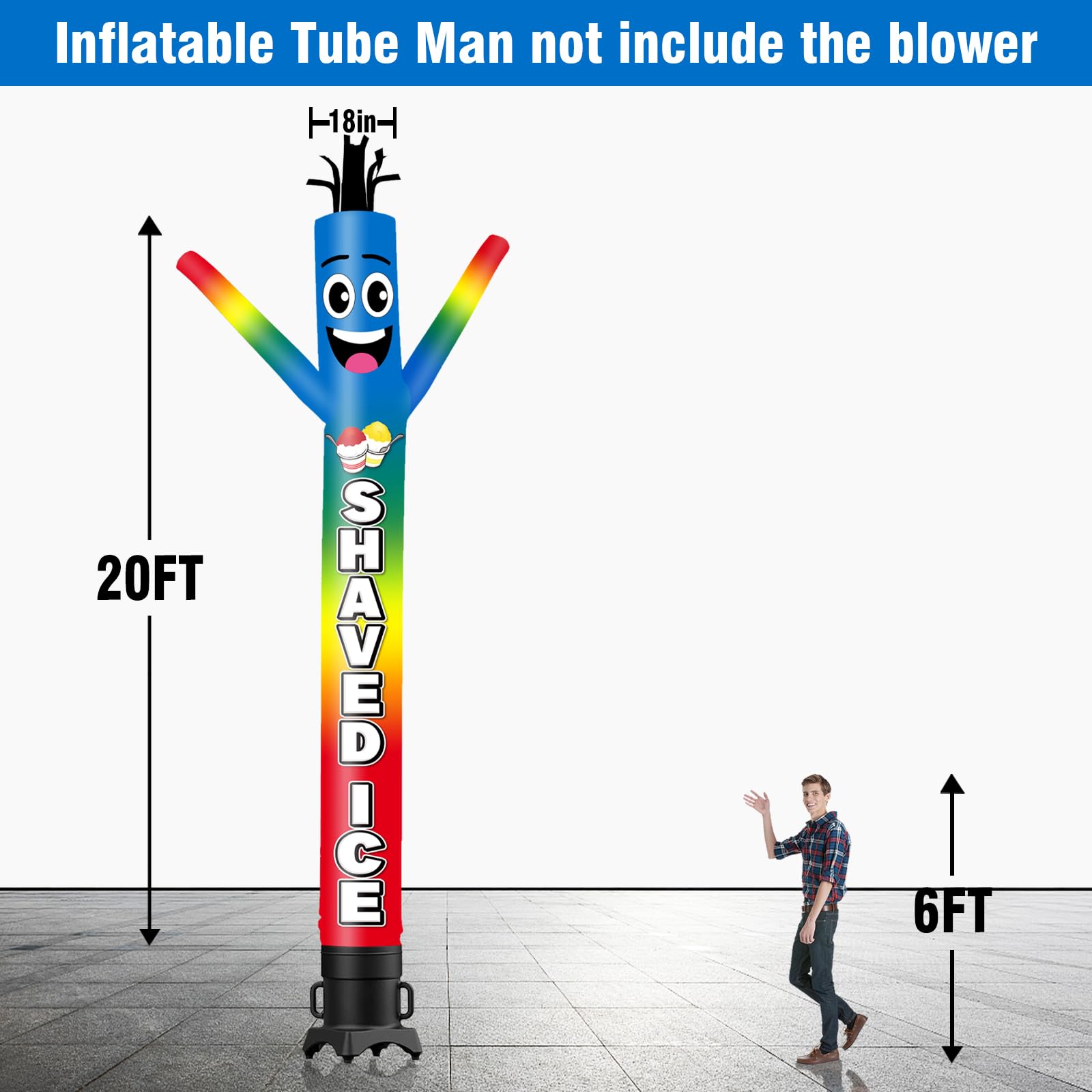 Amazon.com: GOODENY 20FT Tall Inflatable Tube Man Shaved Ice Wacky