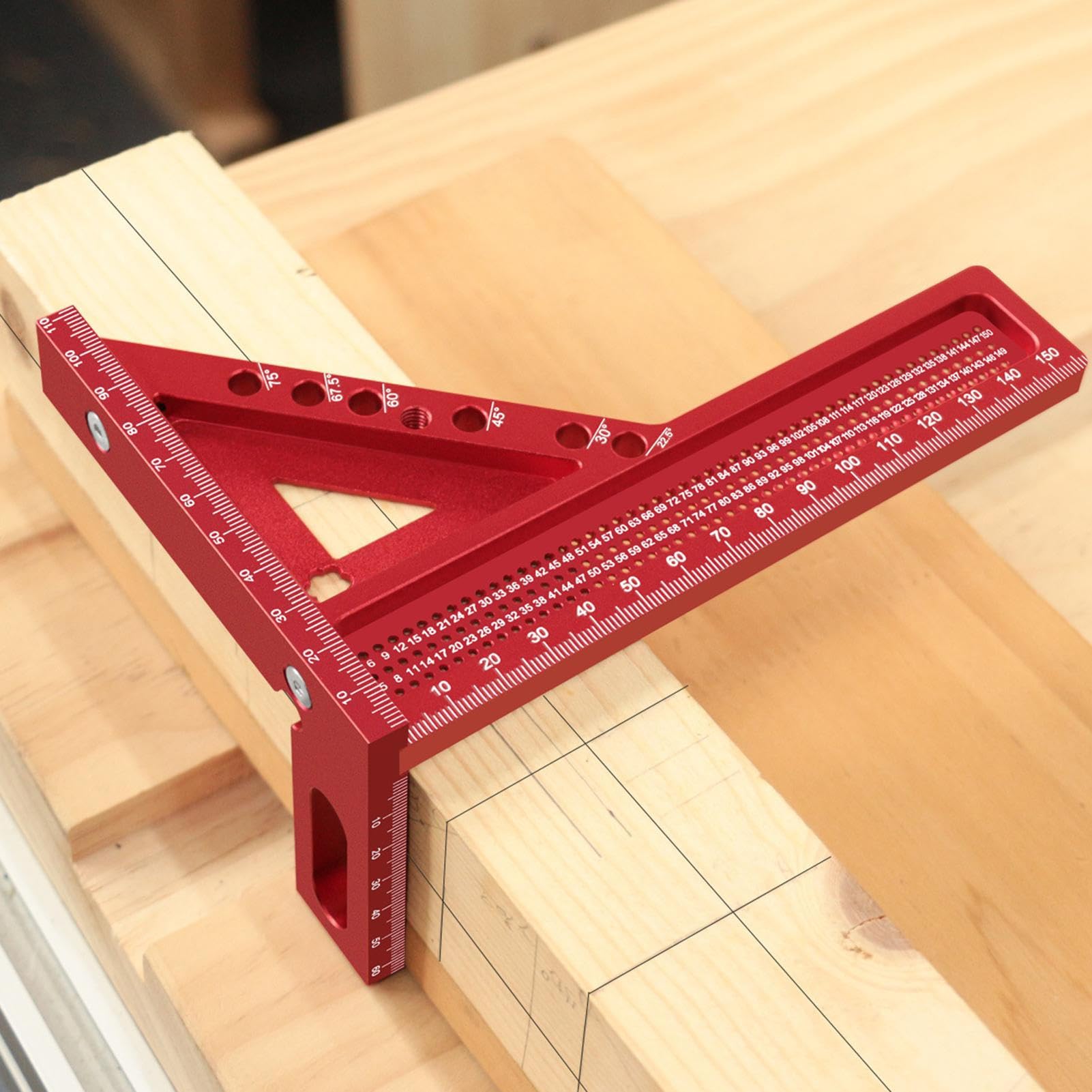 Escuadra de Carpintero 3D Aleación de Aluminio Multifuncional Ajustable | Herramientas De Carpintero Para Medición Con Escuadra Combinada para Construcción, Fabricación, Medición, Marcado y Diseño