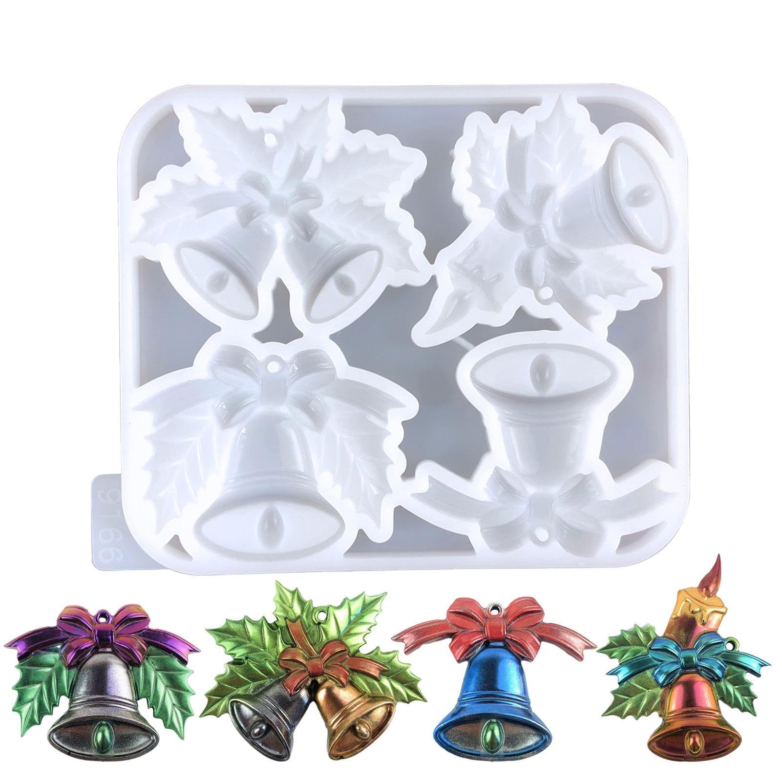 Dirfuny White Bell Mold, Resin Casting Silicone Mould, Making Home Decor Crafts For Cakes, Chocolate, Candies