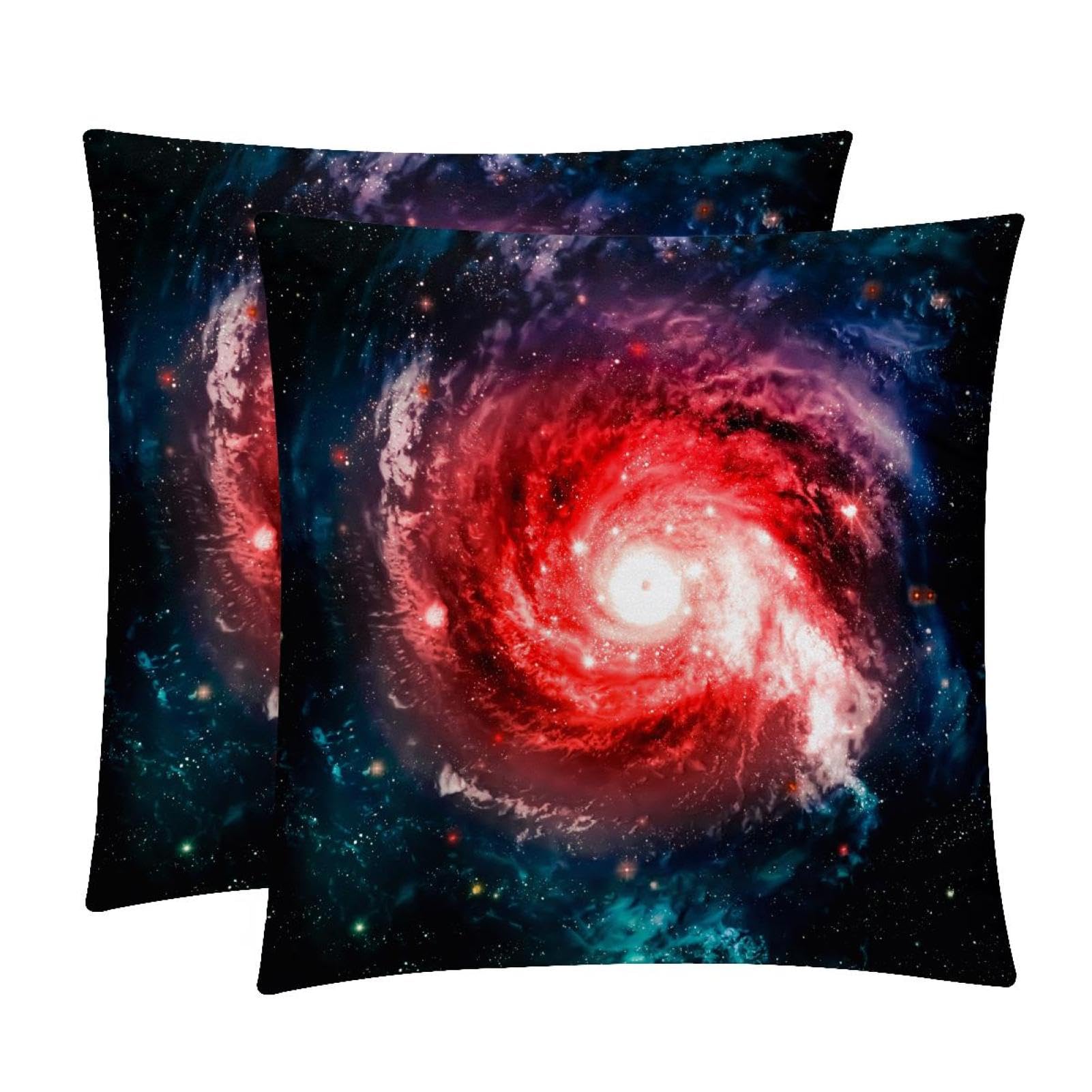 TDGKPZ Galaxy Space Throw Pillow Cases 2 Pack Pillowcases Zipper Cushion Covers For Bedroom Living Room 40x40cm