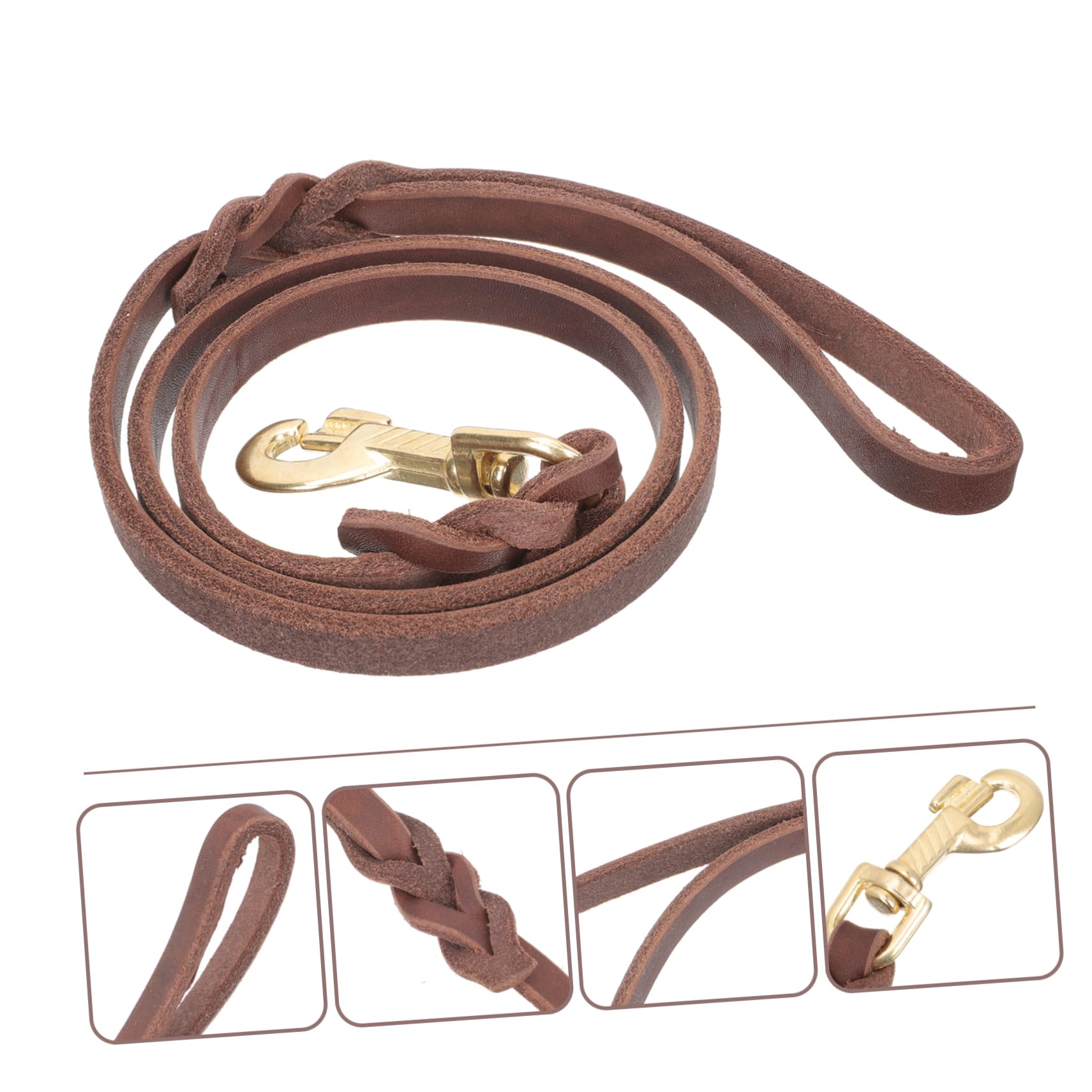 YARNOW 3pièces Laisse Cuir pour Chien Corde De Traction pour De Chien Couleur Marron avec pour De Moyenne à