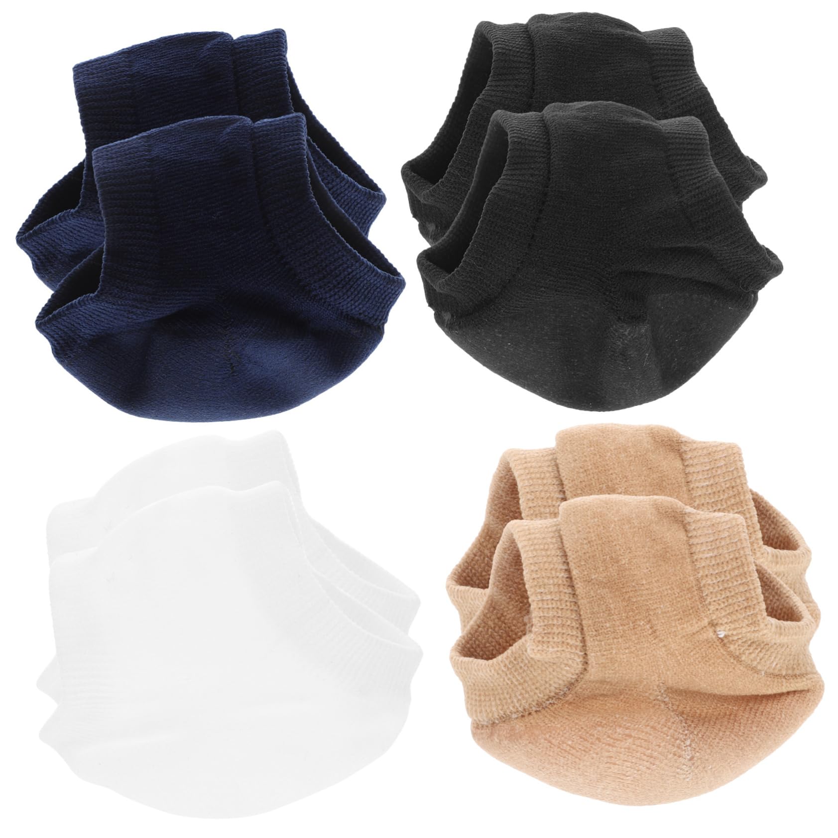 SOESFOUFU Cracked Heel Socks 4 Pairs Women Toeless Gel Socks Open Toe Socks Heel Protector Soft and Comfortable