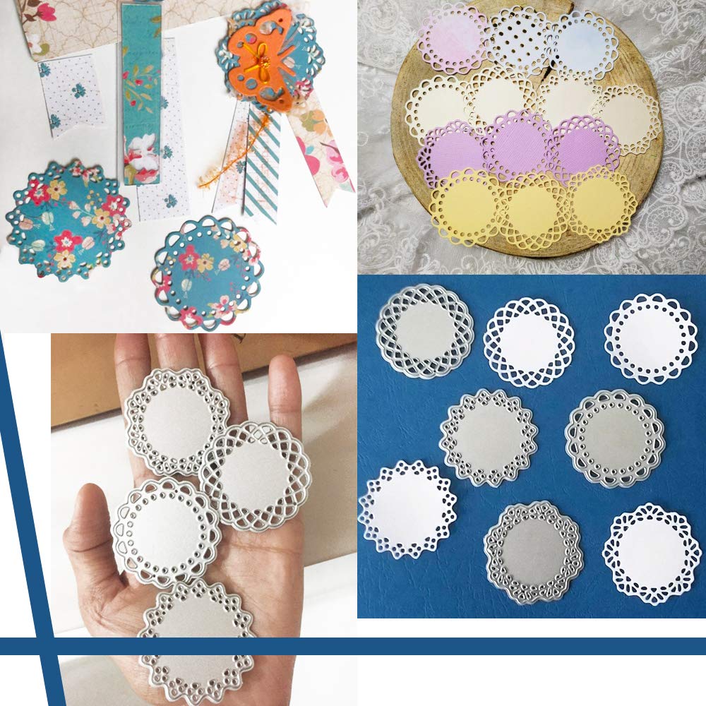 Fustelle Stencil Per Biglietti Auguri - Set 9 Pezzi Acciaio Carbonio, Merletto E Scrapbooking - Foto 7