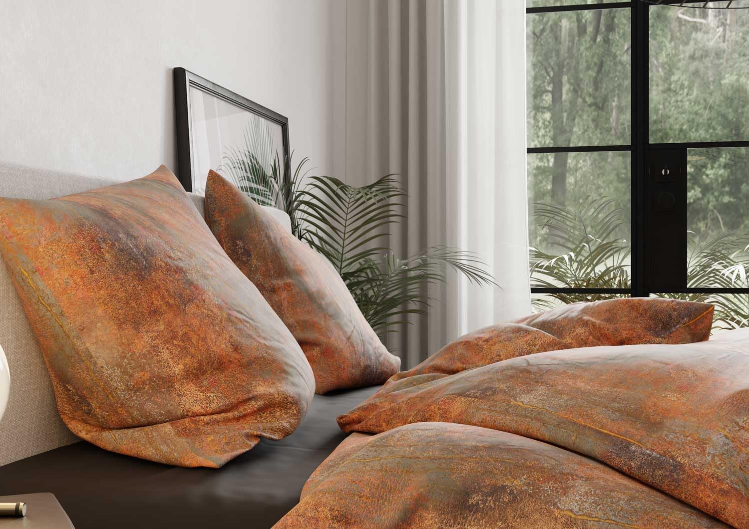 Bettwaesche-mit-Stil Mako Satin Bettwäsche Rost rot/braun (Garnitur 135x200 + 80x80)
