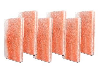 Himalayan Secrets Salt Tiles | 8"x4"x0.75" | 6-Pack of 3/4 Inch Thick Salt Plates | Use for Grilling, Serving or Decor