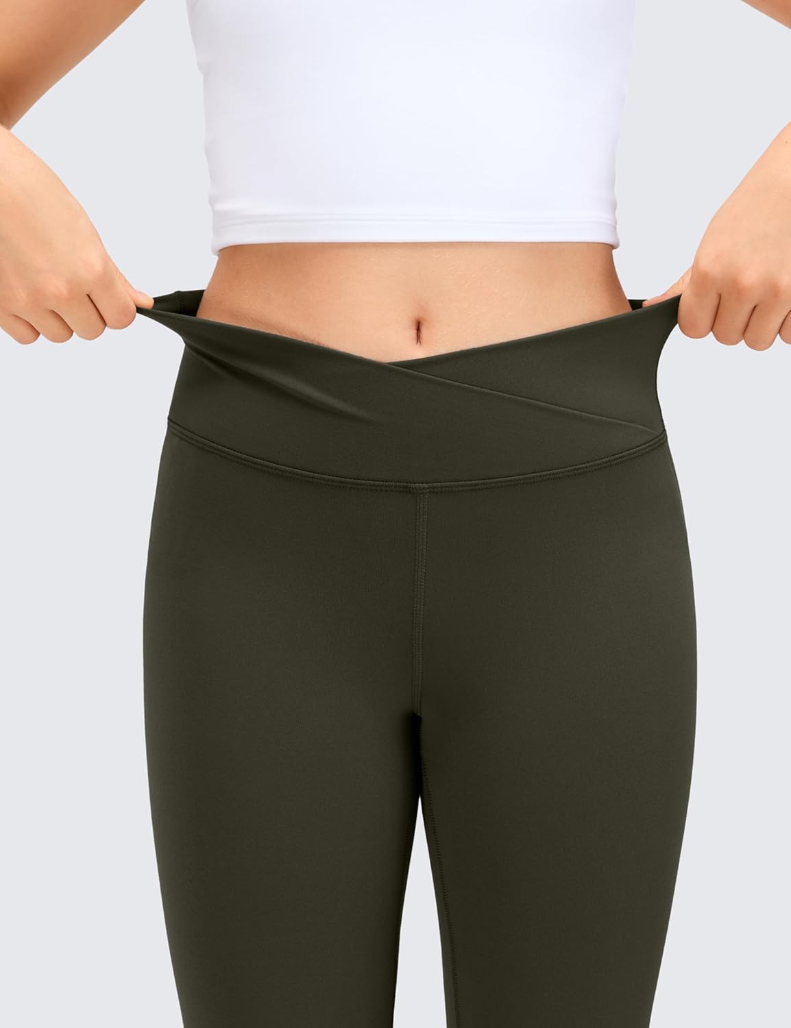 CRZ YOGA Girls Butterluxe Crossover Waist Yoga Flare Leggings - Dance Casual Athletic Pants Bell Bottoms Kids Teen - Image 3