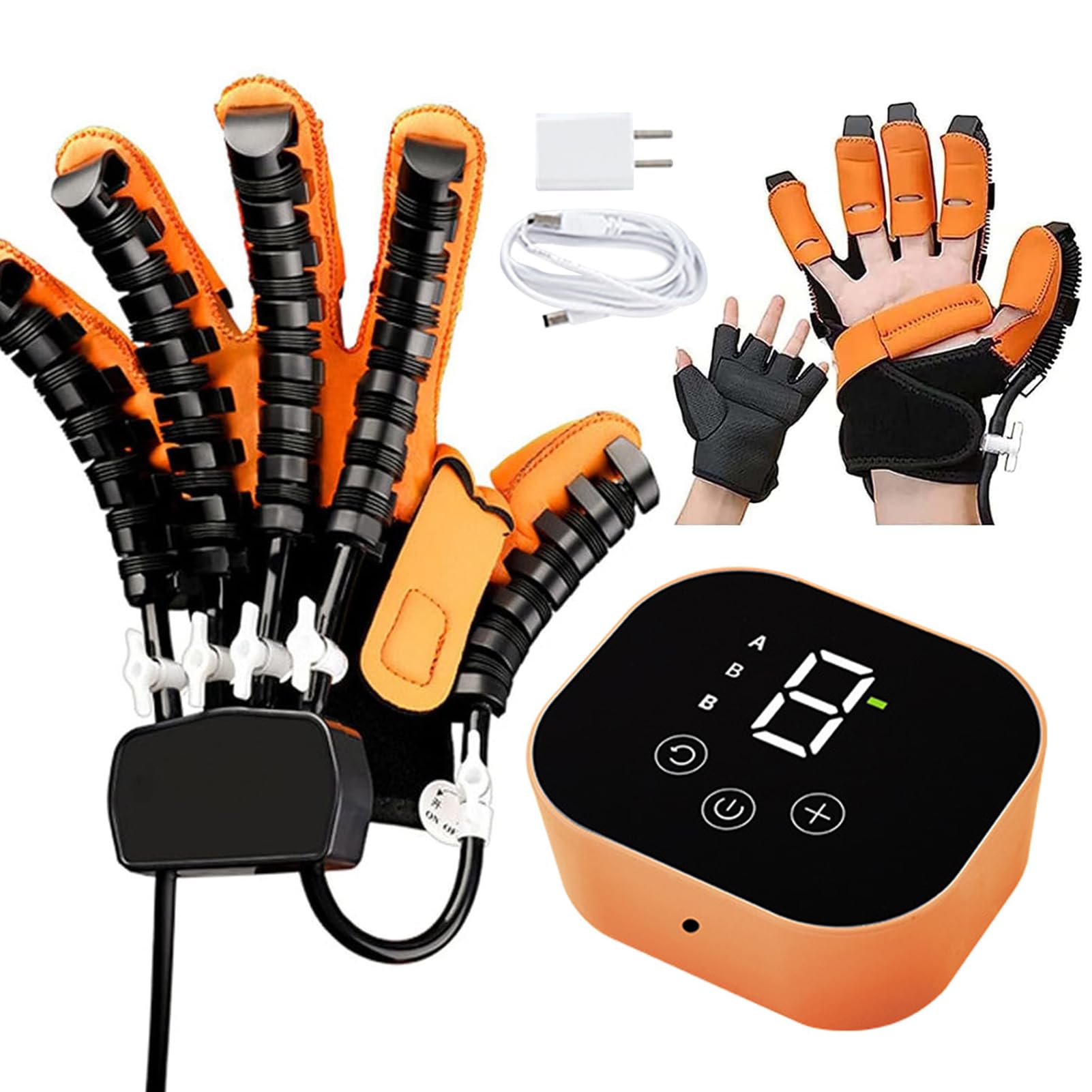 GAOXIAO Intelligent Hand Rehabilitation Robot Gloves, Stroke Hemiplegia Hand Splint Recovery Fingers Strength Training, Therapeutic Physio Products for Finger Recovery Workout(Size:M,Color:Right)