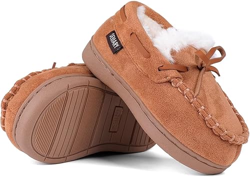 Mocasines para niños pequeños con suela de espuma viscoelástica para interiores y exteriores, U722WLFX-0914