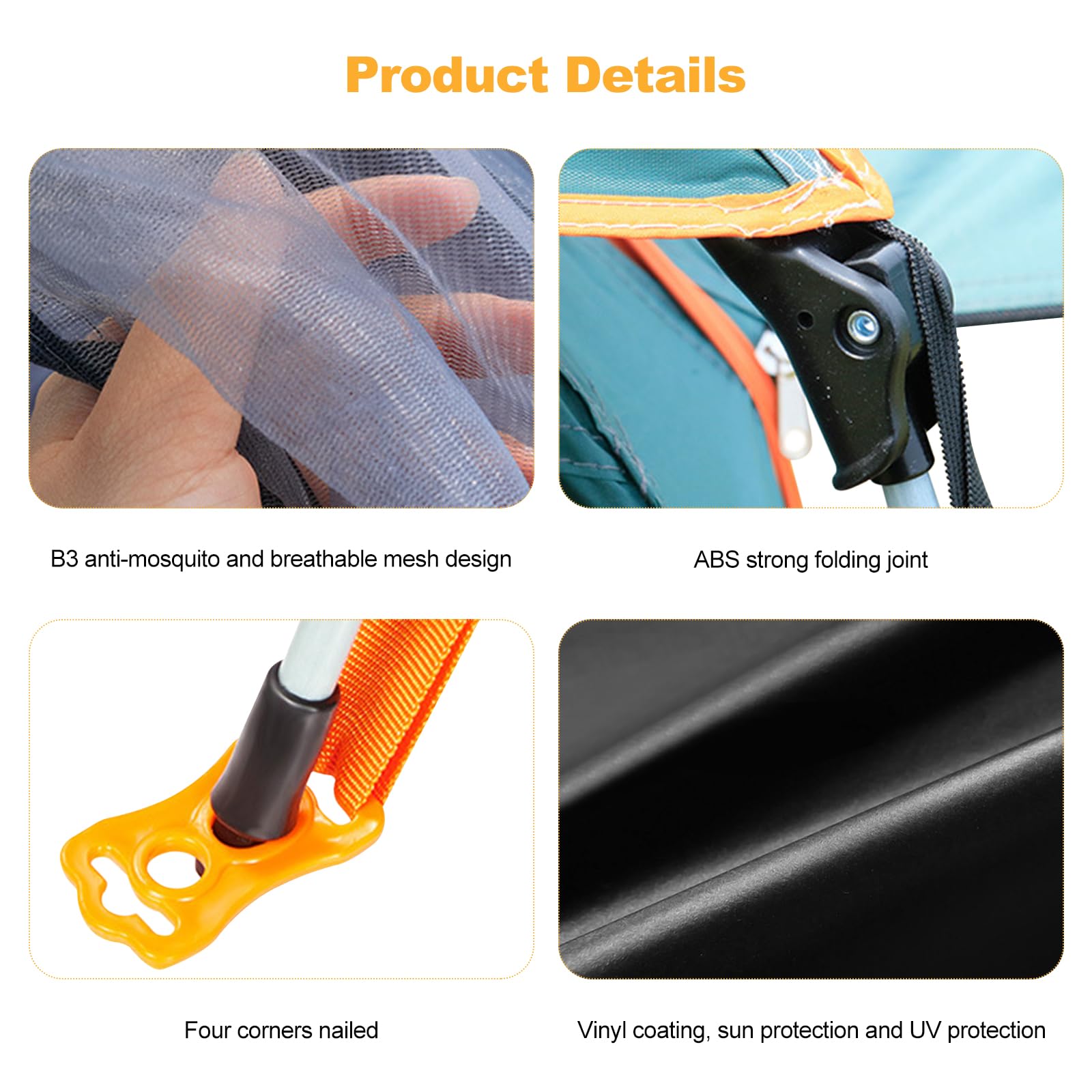 Ergocar - wodoodporny lekki namiot outdoorowy typu Pop Up dla 3-4 osób, ochrona przed słońcem, szybkie rozkładanie namiotu kopułowego, na kemping, wędrówki z plecakiem, wędrówki i inne zajęcia na świeżym powietrzu