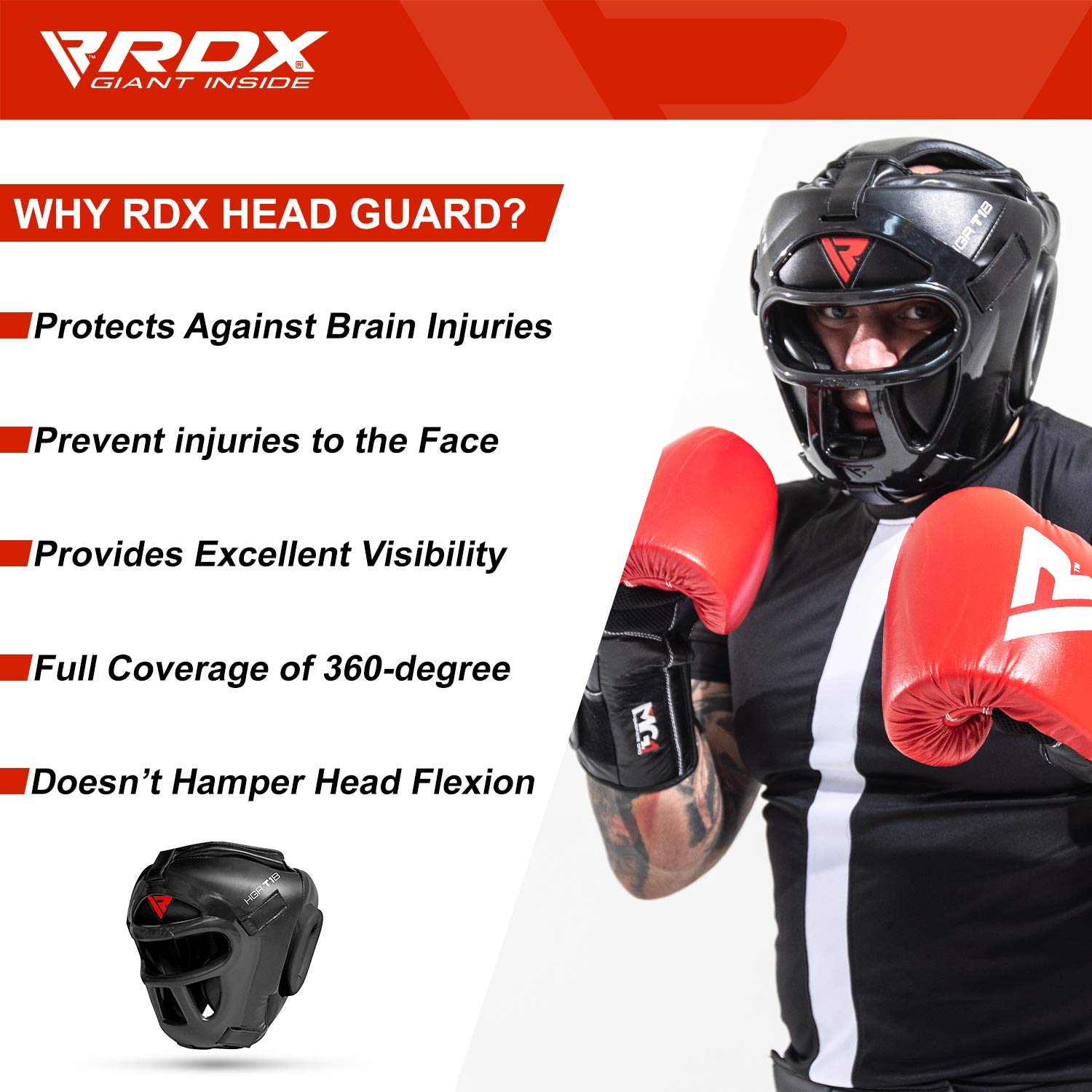 Buy RDX Pro Head Guard Boxing MMA Muay Thai, Removable Face Grill