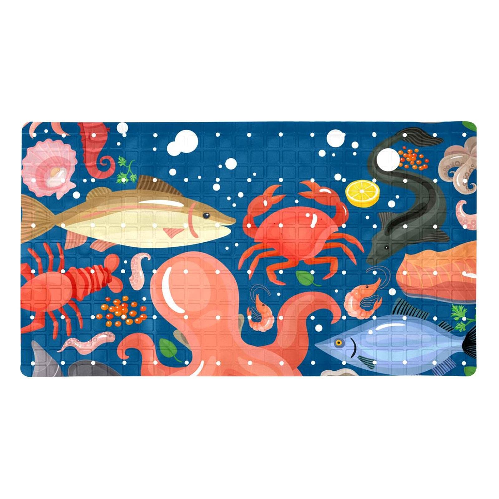 Tapis de bain antidérapant contre les glissades en PVC bleu marine