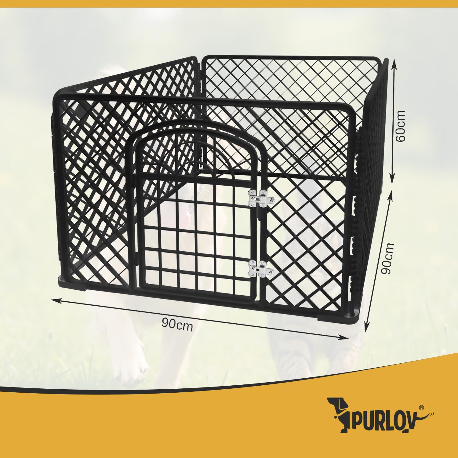 ISO TRADE Gabbie Pet Playpen - 90 x 90 x 60 cm Cage