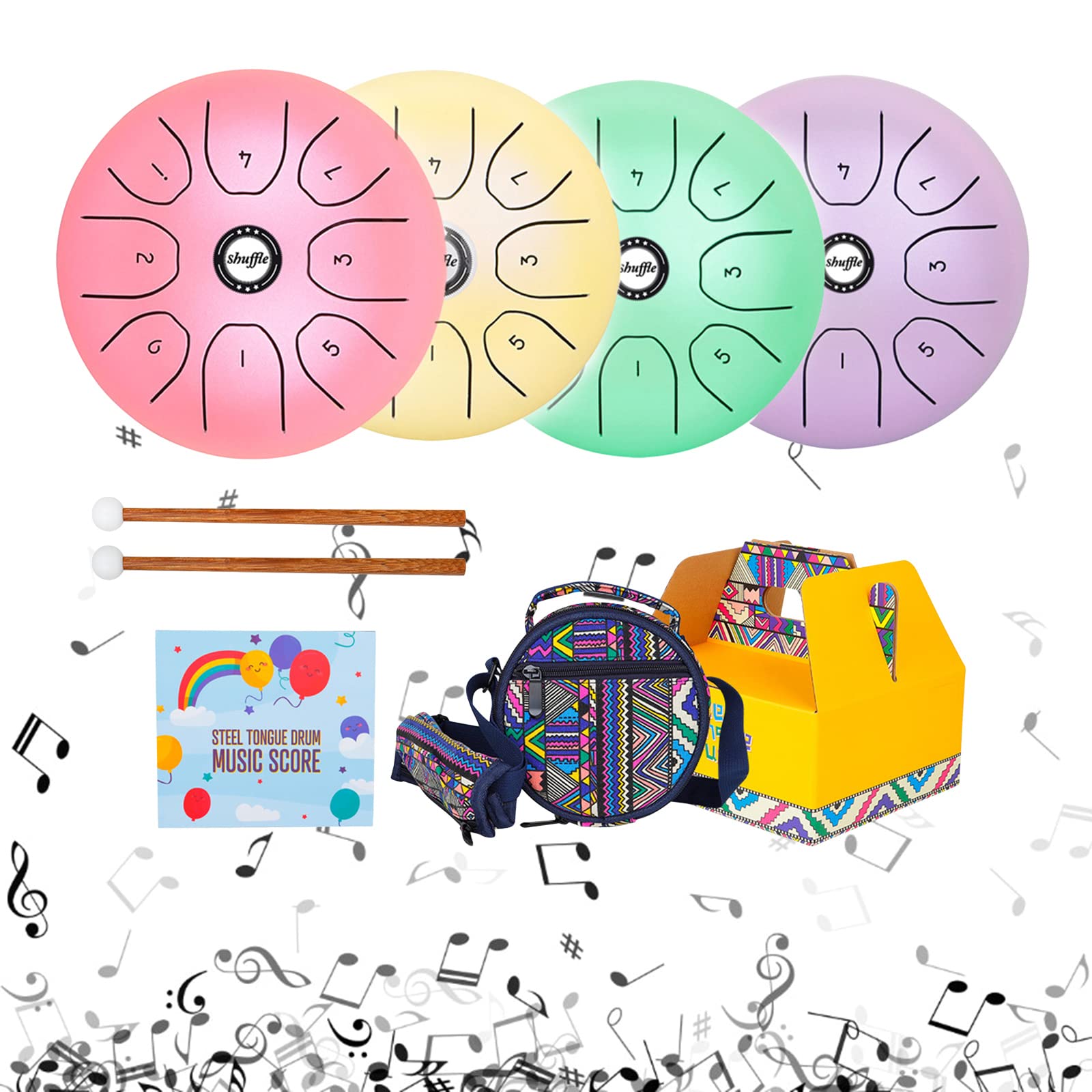 Fente langue 8 C Handpan Baguettes Sac Instrument Yoga Handpan Adultes Débutants Langue 8C