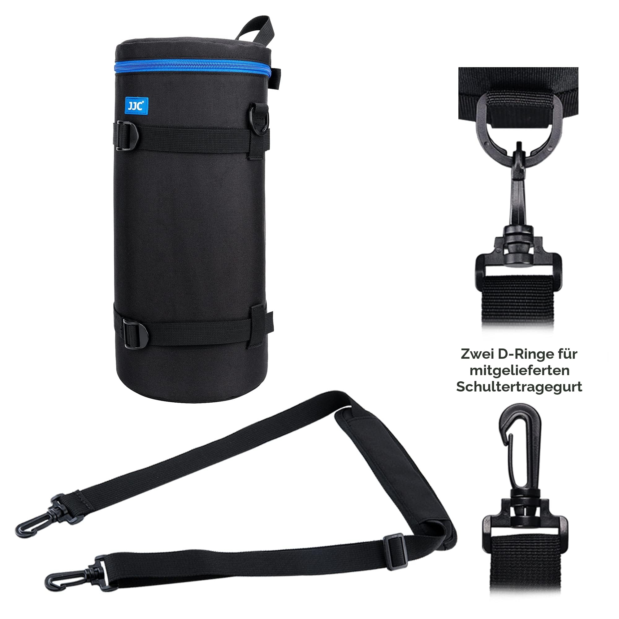 JJC Deluxe Objektivtasche für Sony FE 200–600mm F5.6–6.3 G NIKKOR Z 180-600mm F5.6-6.3 Z 600mm F6.3 VR Objektiv, Wasserabweisendes Objektivzubehör Schutzhülle mit Schultergurt und Abnehmbarem Kissen