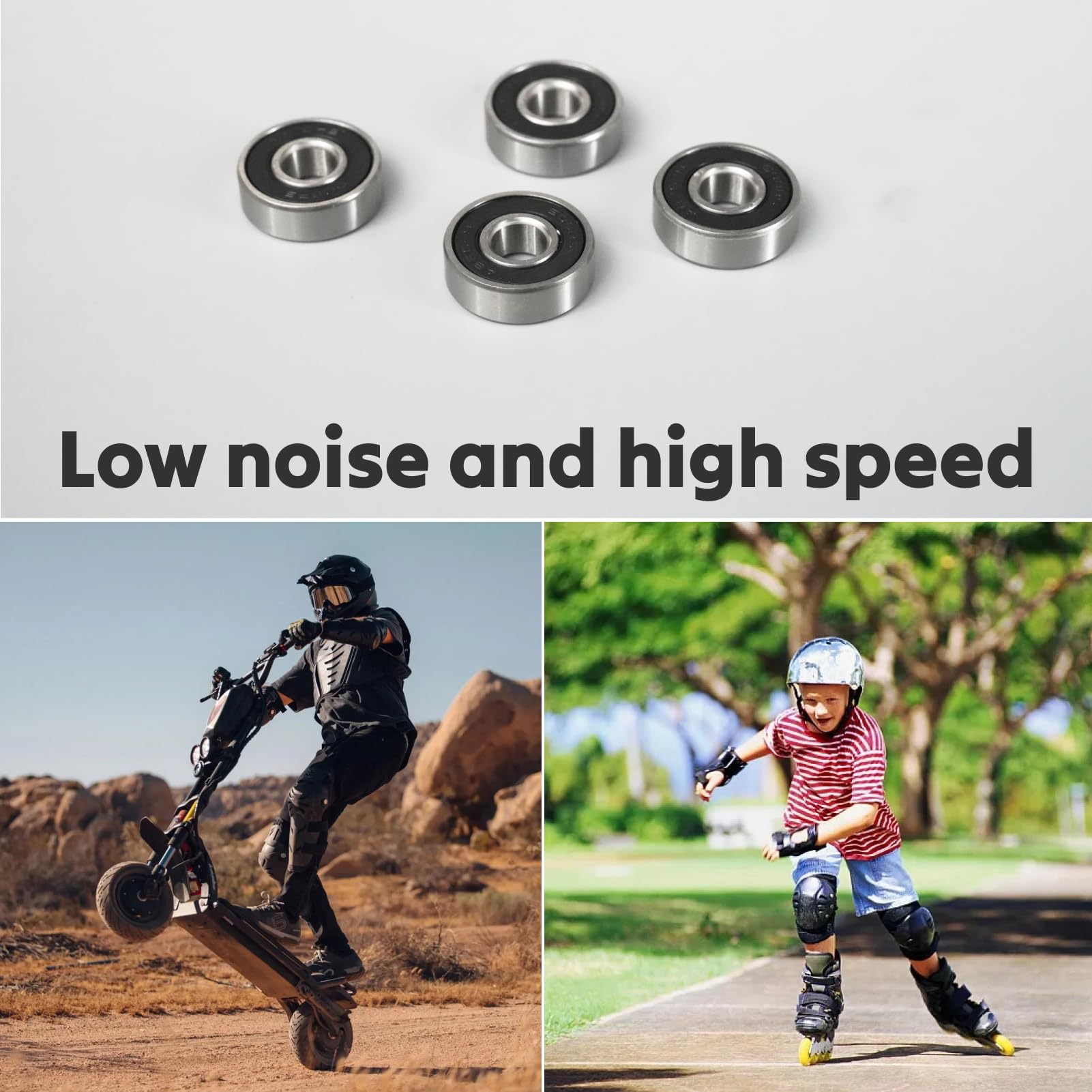 Rodamientos de bolas 608RS ABEC 9 8x22x7 mm para Skateboard, Longboard Eléctrico, Blindados (20pcs)