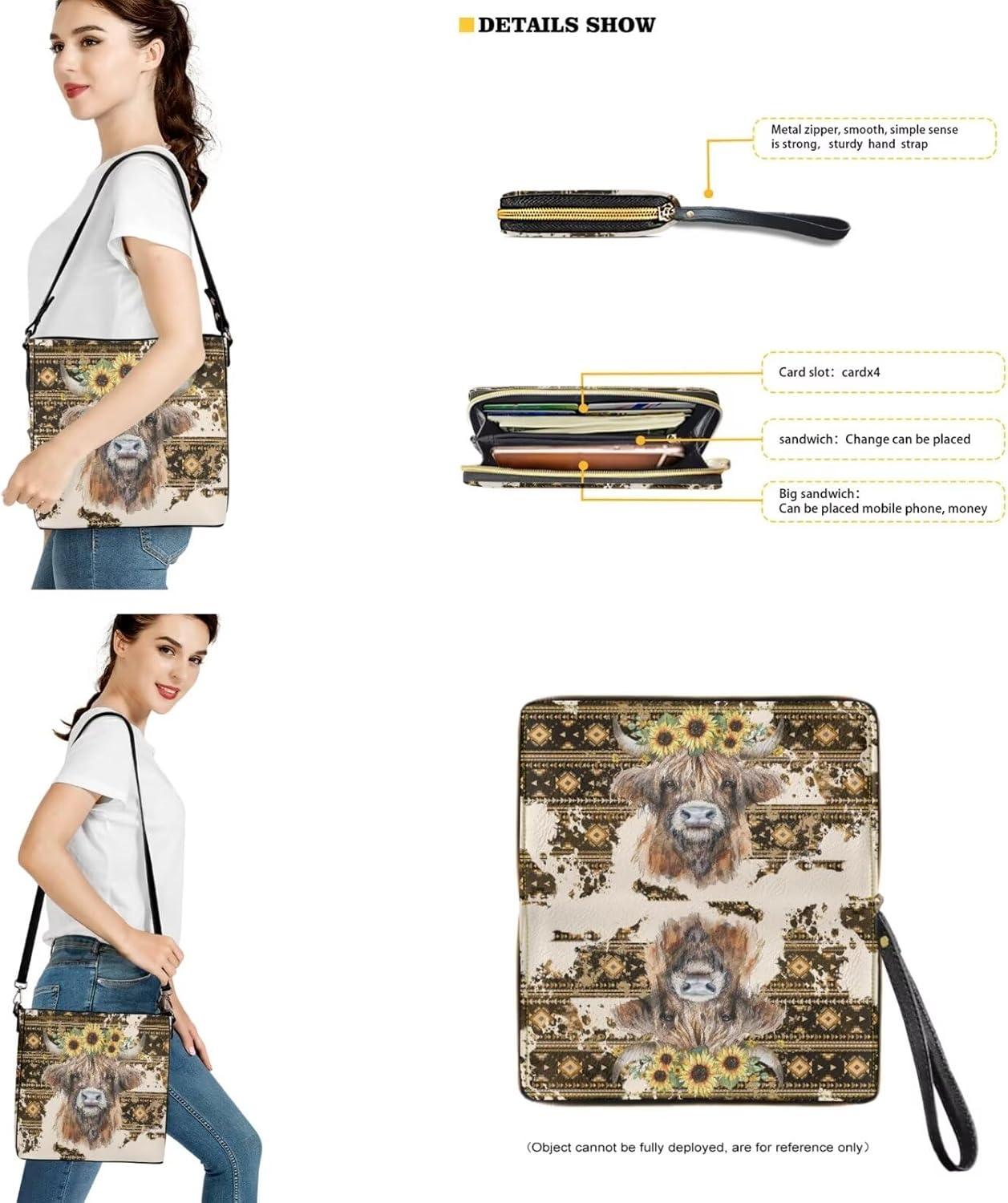 Bucket Crossbody Bag Set for Women Lady, Leather Purse and Wallet Set Large Bucket Bag with Wallet