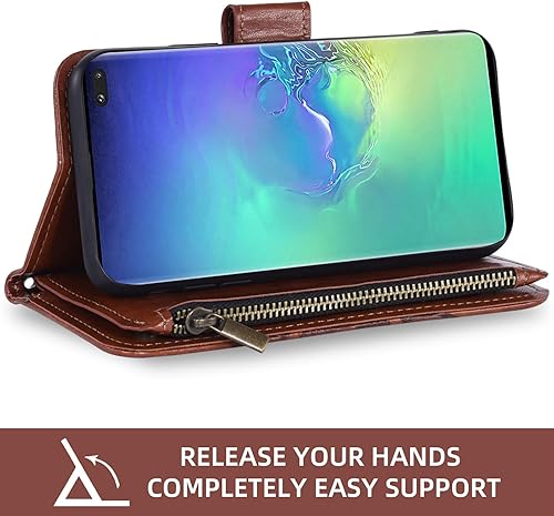 Miniatura 4 de Asuwish Funda de teléfono para Samsung Galaxy S10 Plus con protector de pantalla de vidrio templado y tarjetero de cuero con diseño de flores,
