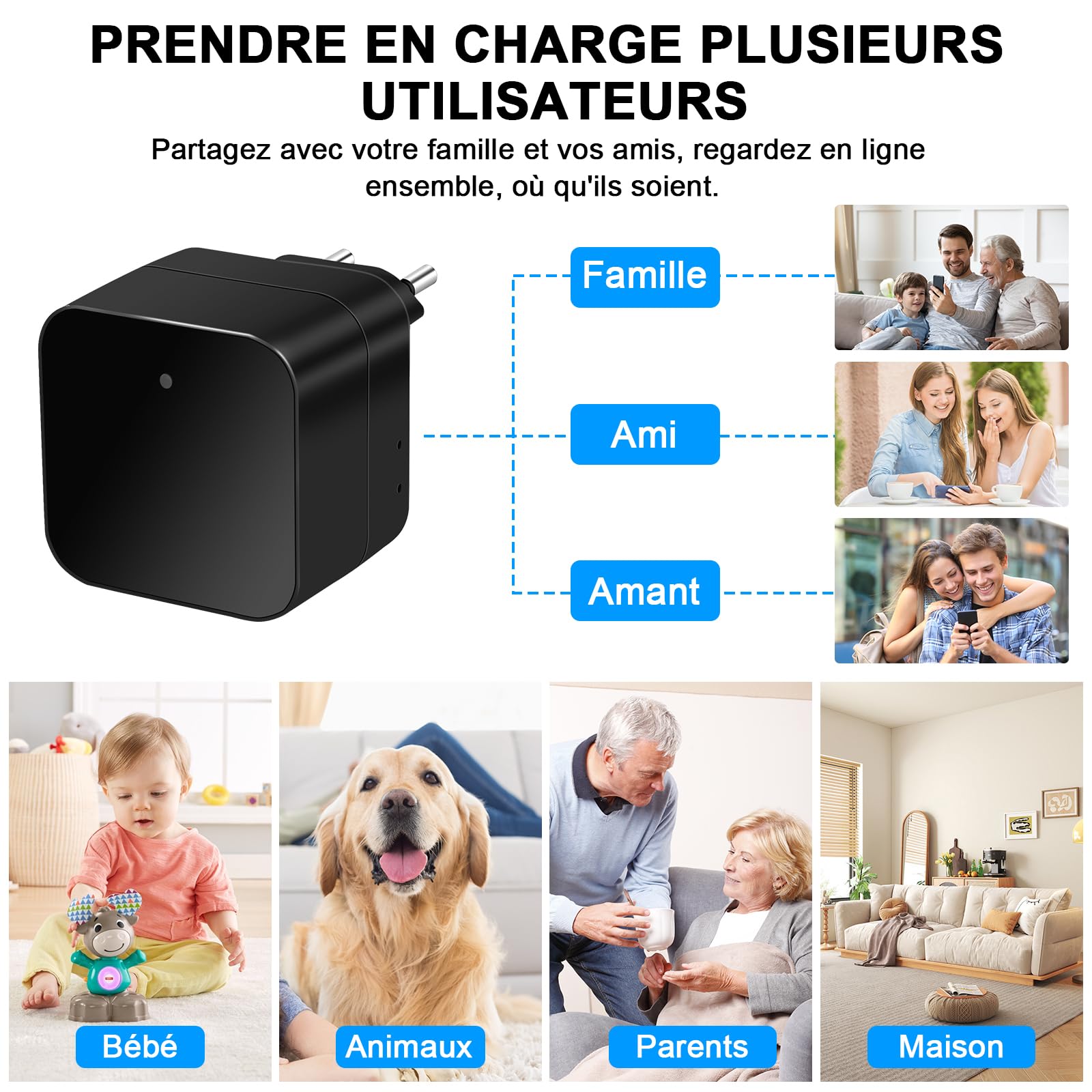 LXMIMI Caméra Cachée WiFi 5G, Caméra Espion Chargeur USB, Mini Caméras Espion Cachée HD 1080P avec Détection de Mouvement et Enregistrement en Boucle pour Visionnage à Distance Via l'application