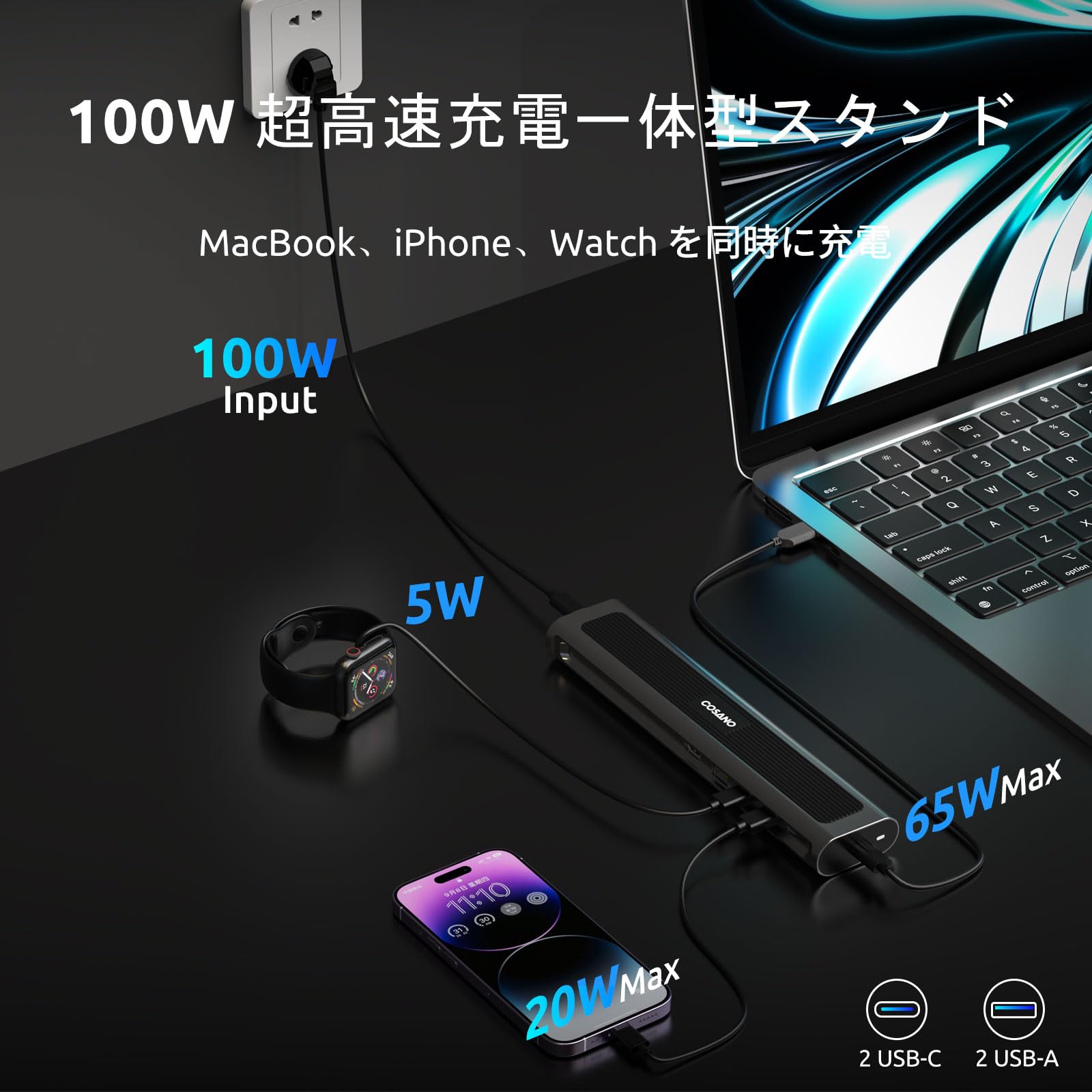 COSANO 100W MacBook Pro ドッキングステーション - Amazon.co.jp: COSANO 100W MacBook Pro Docking Station