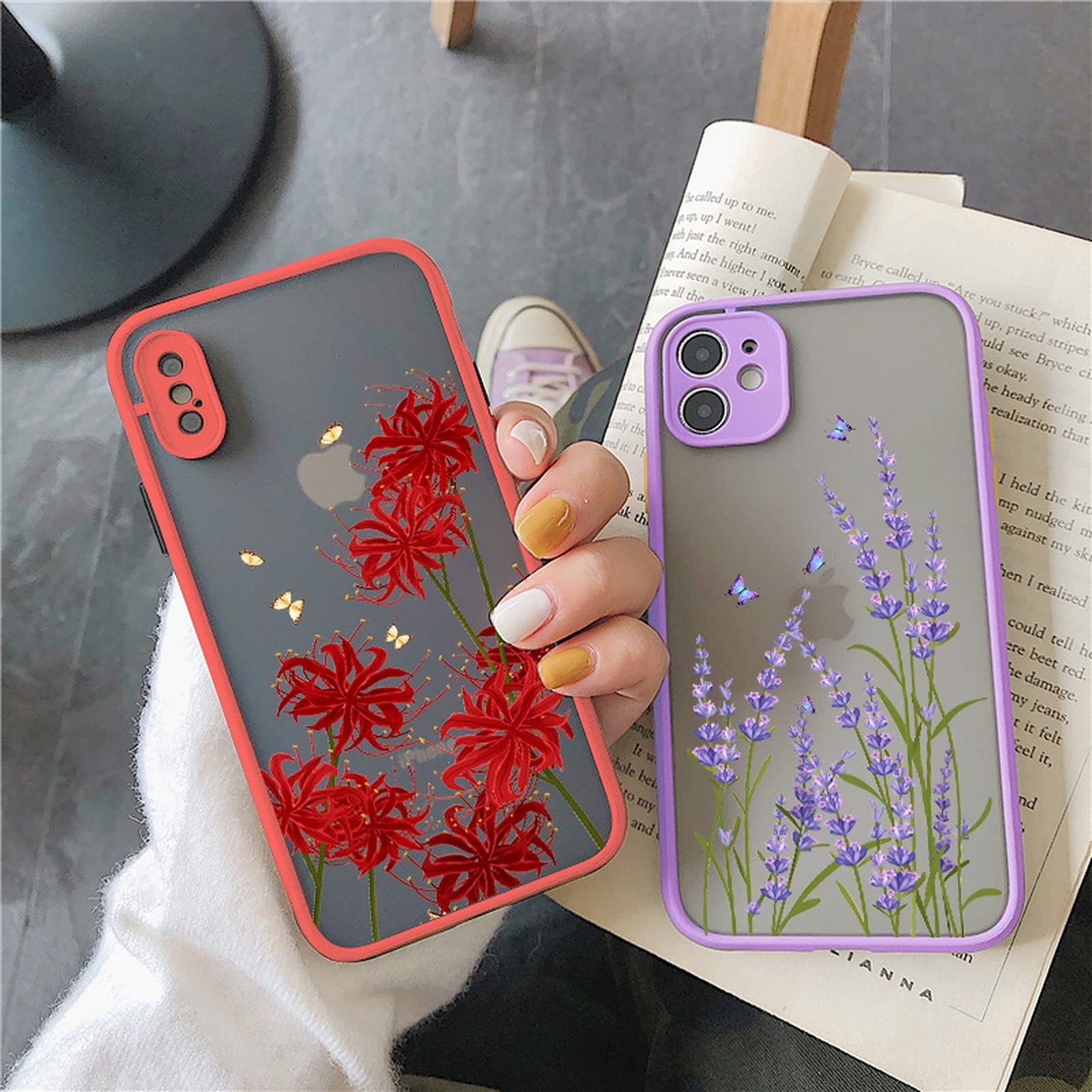 Amazon | for iPhone12用ラベンダーフラワーフォンケース13mini