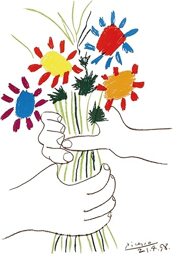 jenesaisquoi Picasso - Arte para pared, diseño de ramo de la paz, arte de Picasso, póster de Picasso, lienzo para sala de estar, dormitorio, oficina