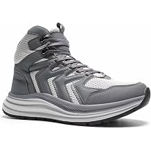 Mens Orthopedic Mid Trekking Hiking Boots Comfortable Plantar Fasciitis Ankle Support Work Walking Running Shoes, Orthotic Cushion Sport Gym Cross Training Trail Sneakers for Foot Heel Pain Relief