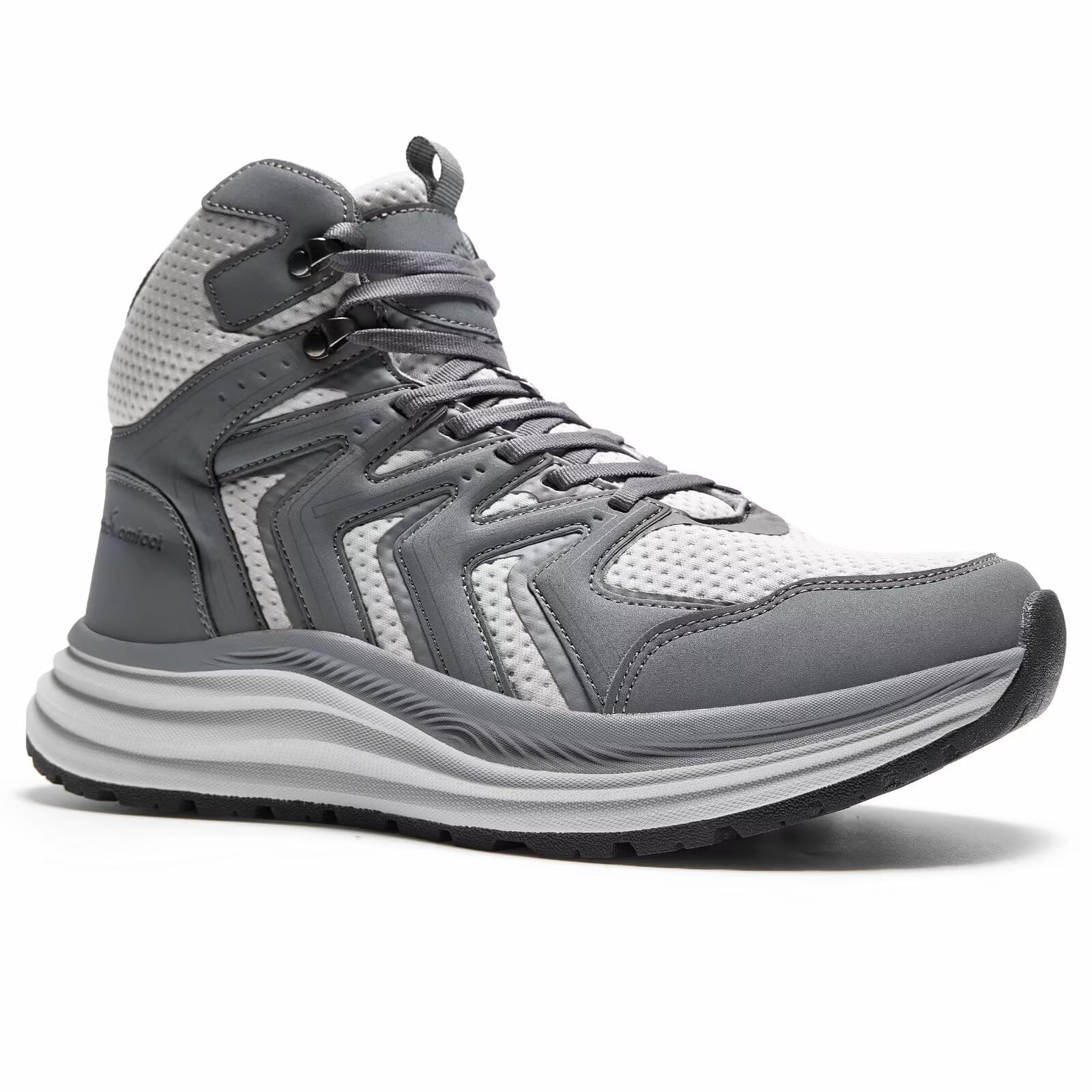 Men's Orthopedic Trail Sneakers: Comfortable Plantar Fasciitis Heel Spur Arch Support Orthotic Ankle Boots, Achilles Tendonitis Athletic Trekking Working Standing Tennis Walking Shoes Grey Size 9.5