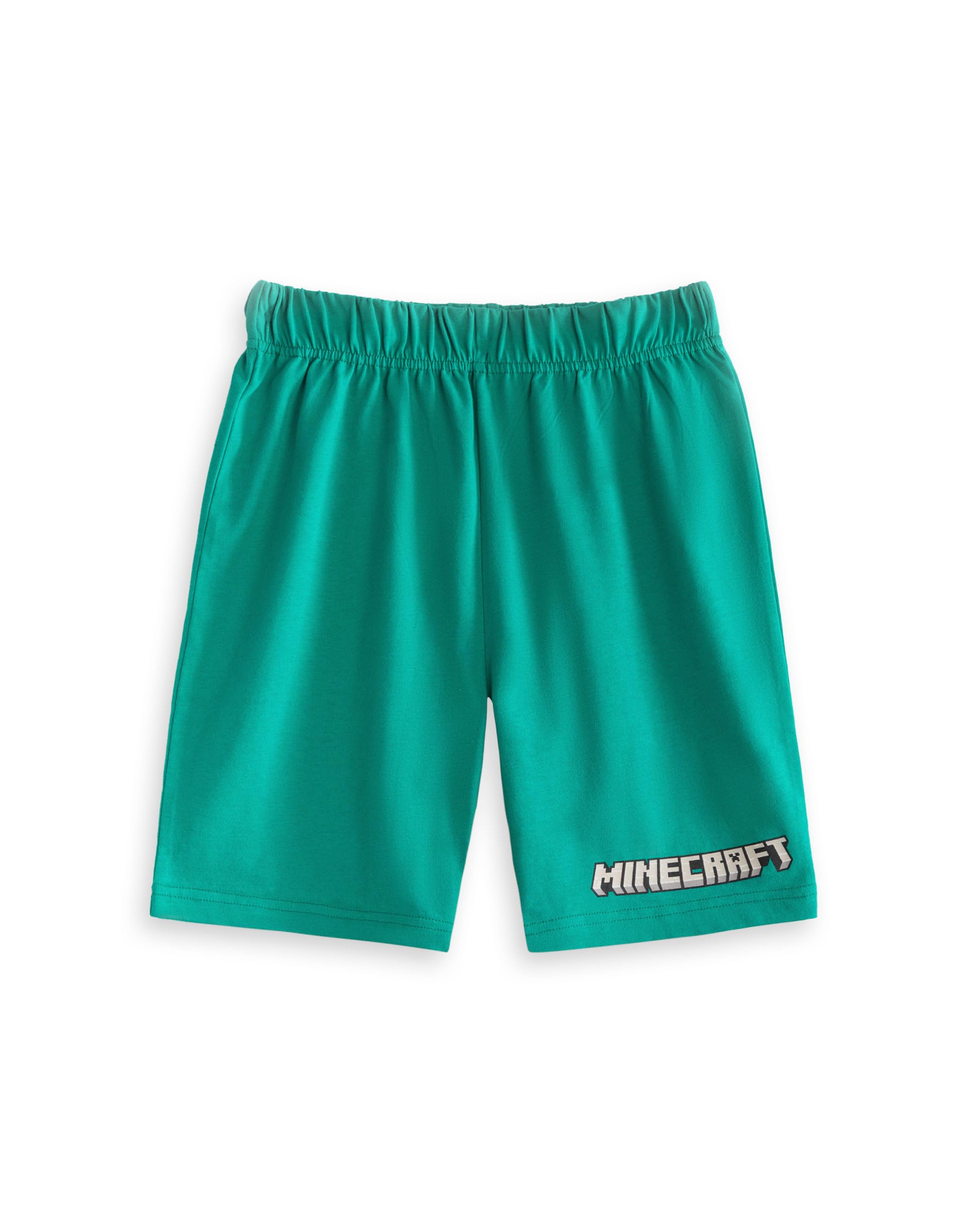 Minecraft Creeper Boys Paquete múltiple de 2 Conjuntos de Pijamas de Manga Corta | Pijamas de Dibujos Animados Azules y Verdes | Boom Diseño Gráfico | Ropa de Jugador para niños